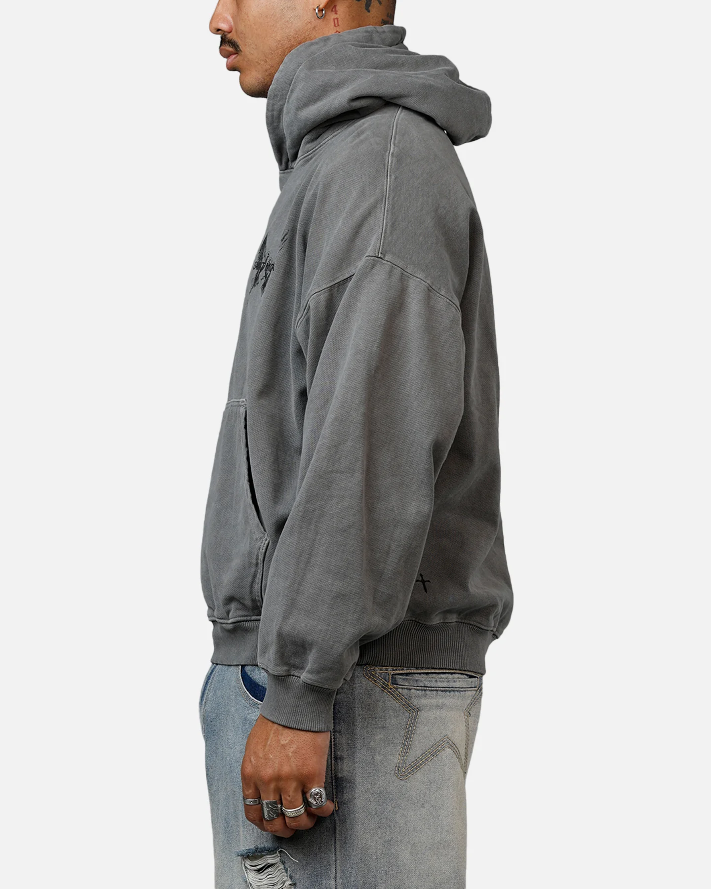 Saint Morta Black Doves Premium Hoodie Washed Charcoal - Image 5