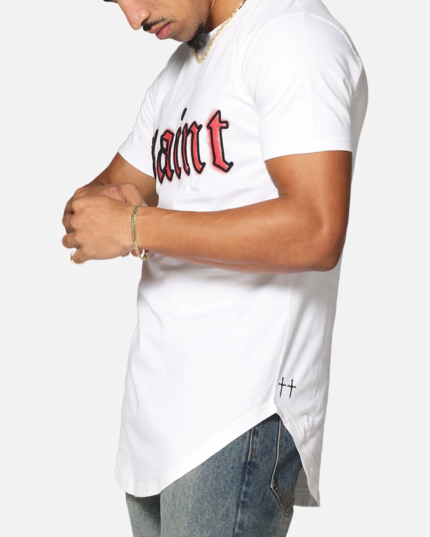 Saint Morta Cambronne El Duplo SS Tee White/Red - Image 6