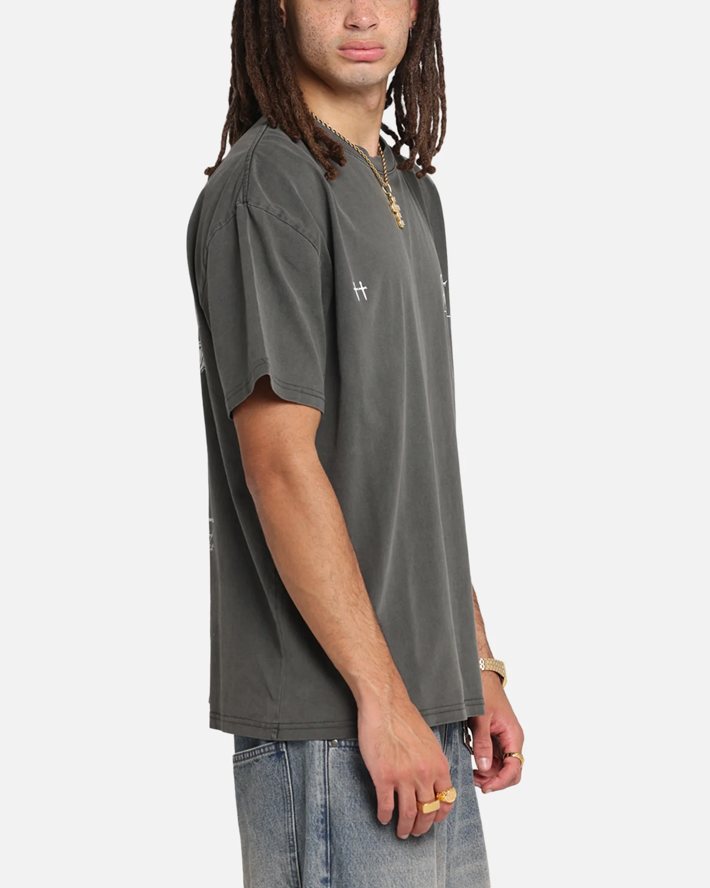 Saint Morta Candle Lit Boxy T-Shirt Black Wash - Image 5