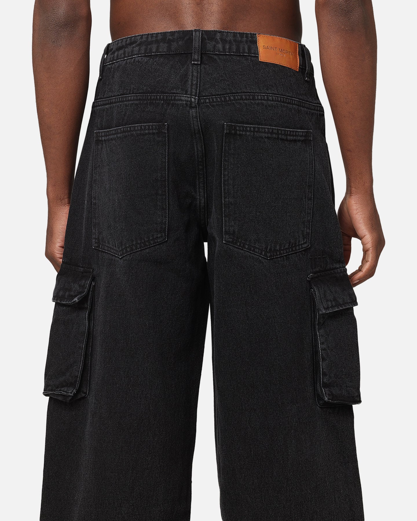 Saint Morta Cargo Jeans Black - Image 8