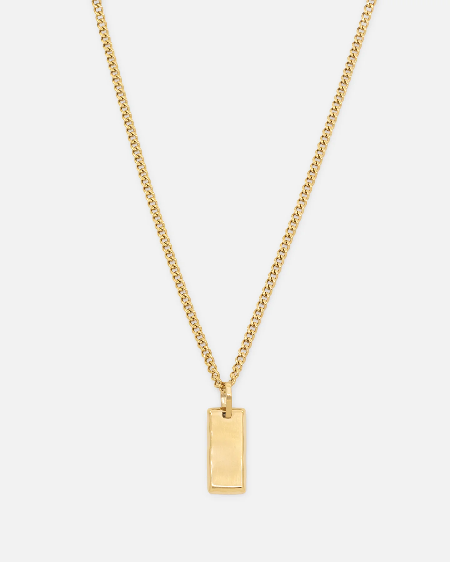 Saint Morta Carved Tag Necklace Gold
