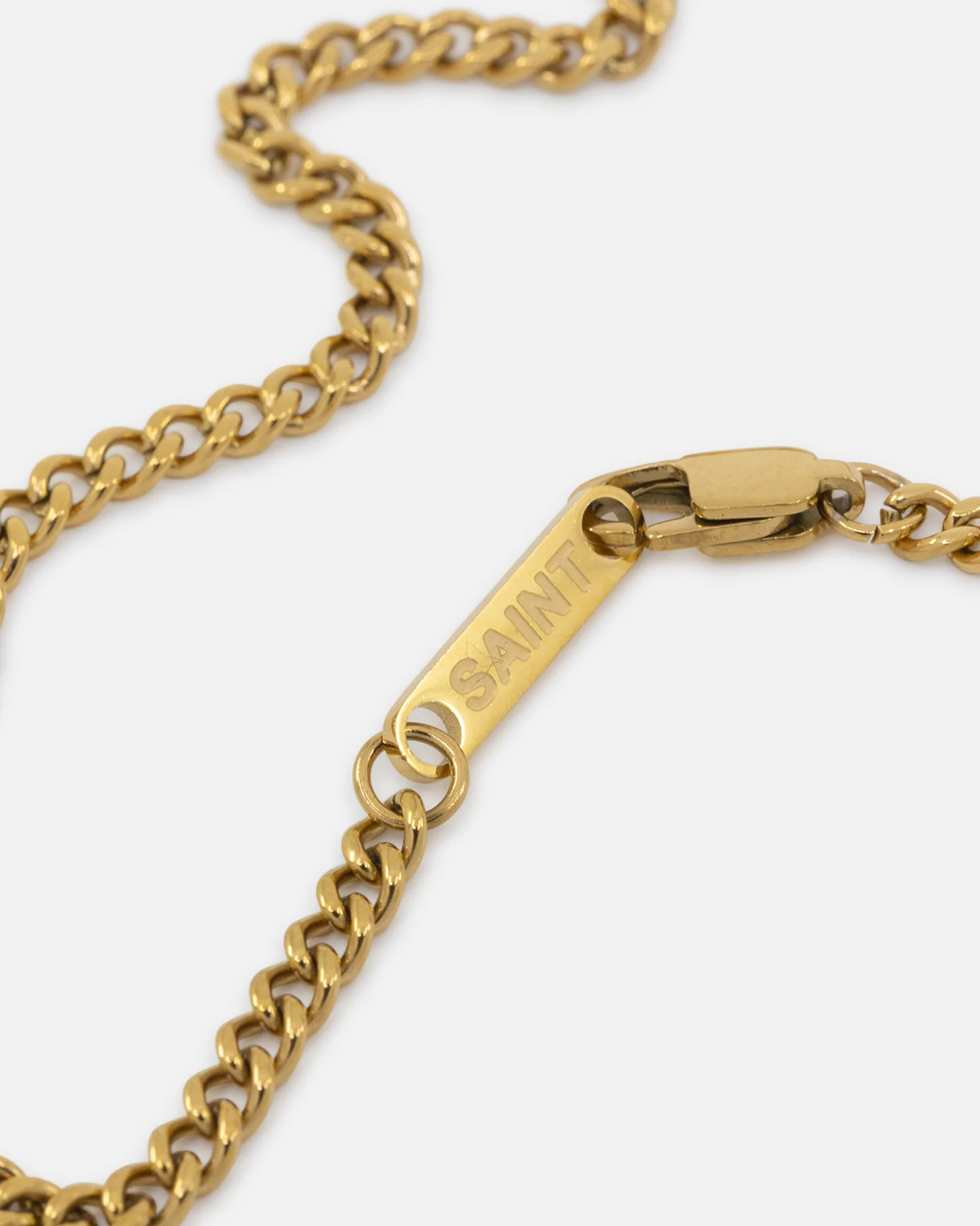 Saint Morta Carved Tag Necklace Gold - Image 8