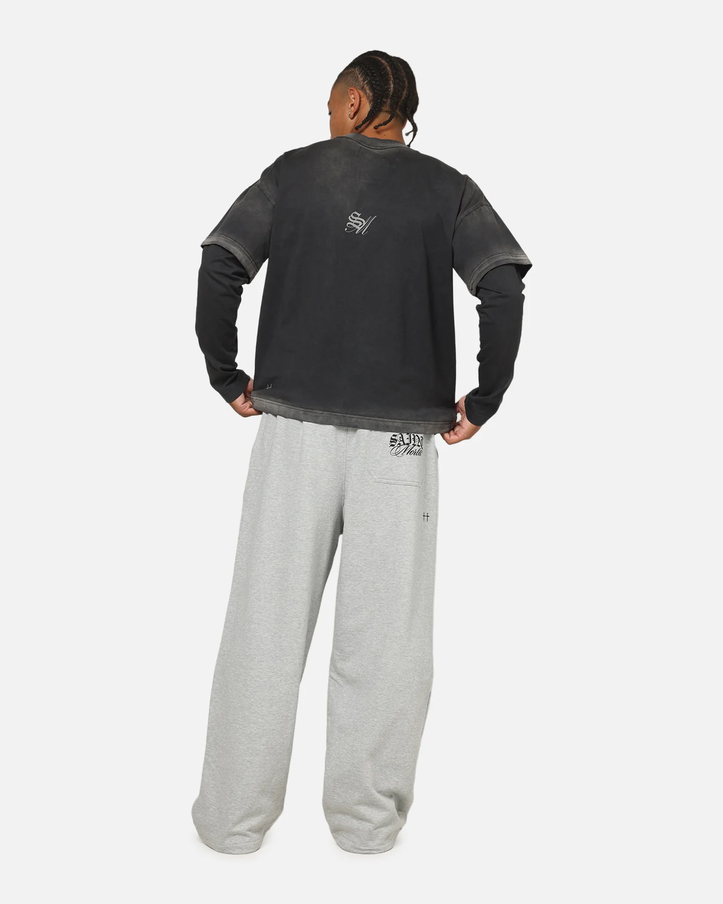 Saint Morta Celestial Layered Long Sleeve T-Shirt Black Wash - Image 4