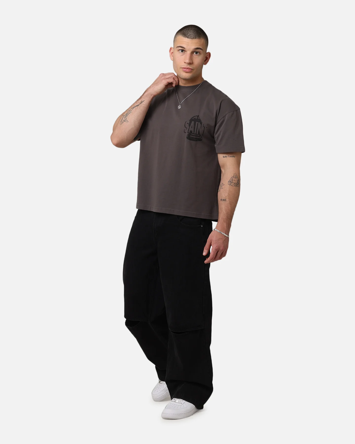 Saint Morta Chess Night T-Shirt Charcoal - Image 4