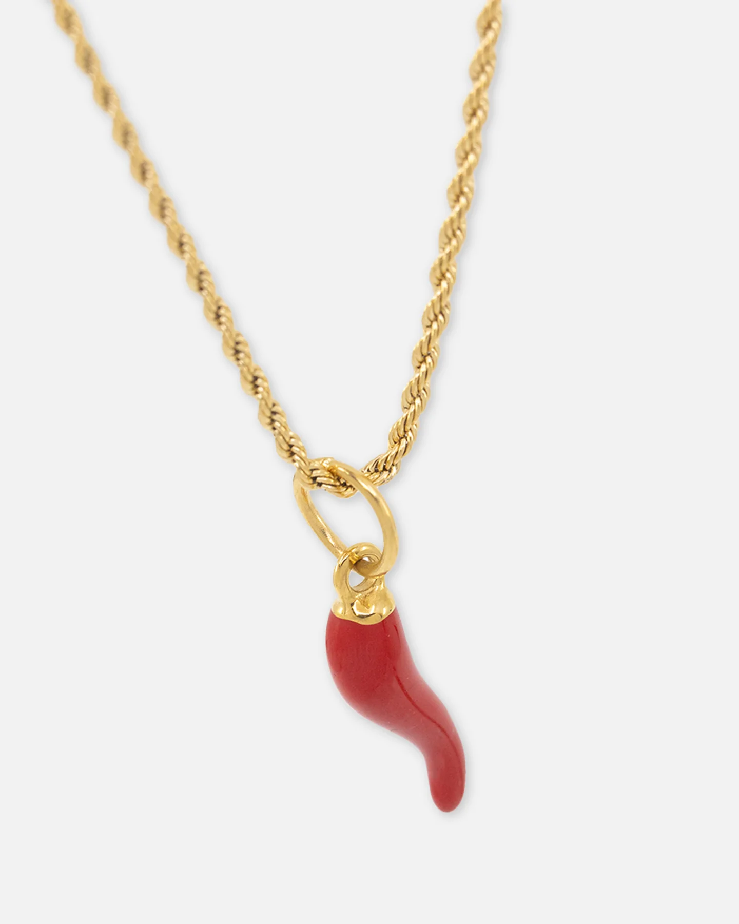Saint Morta Chilli Rope Necklace Gold/Red - Image 7