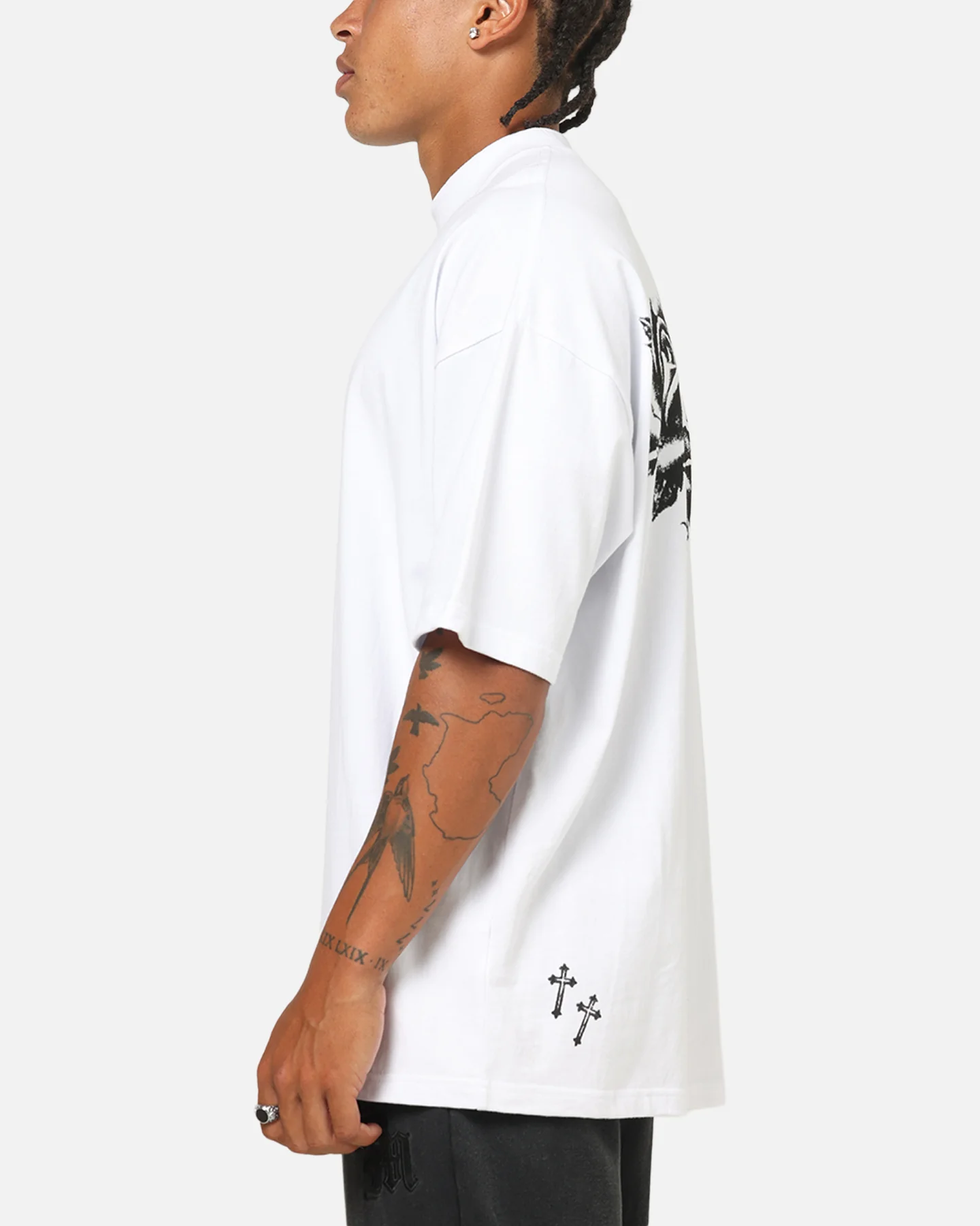 Saint Morta Conviction Mock Neck T-Shirt White - Image 7