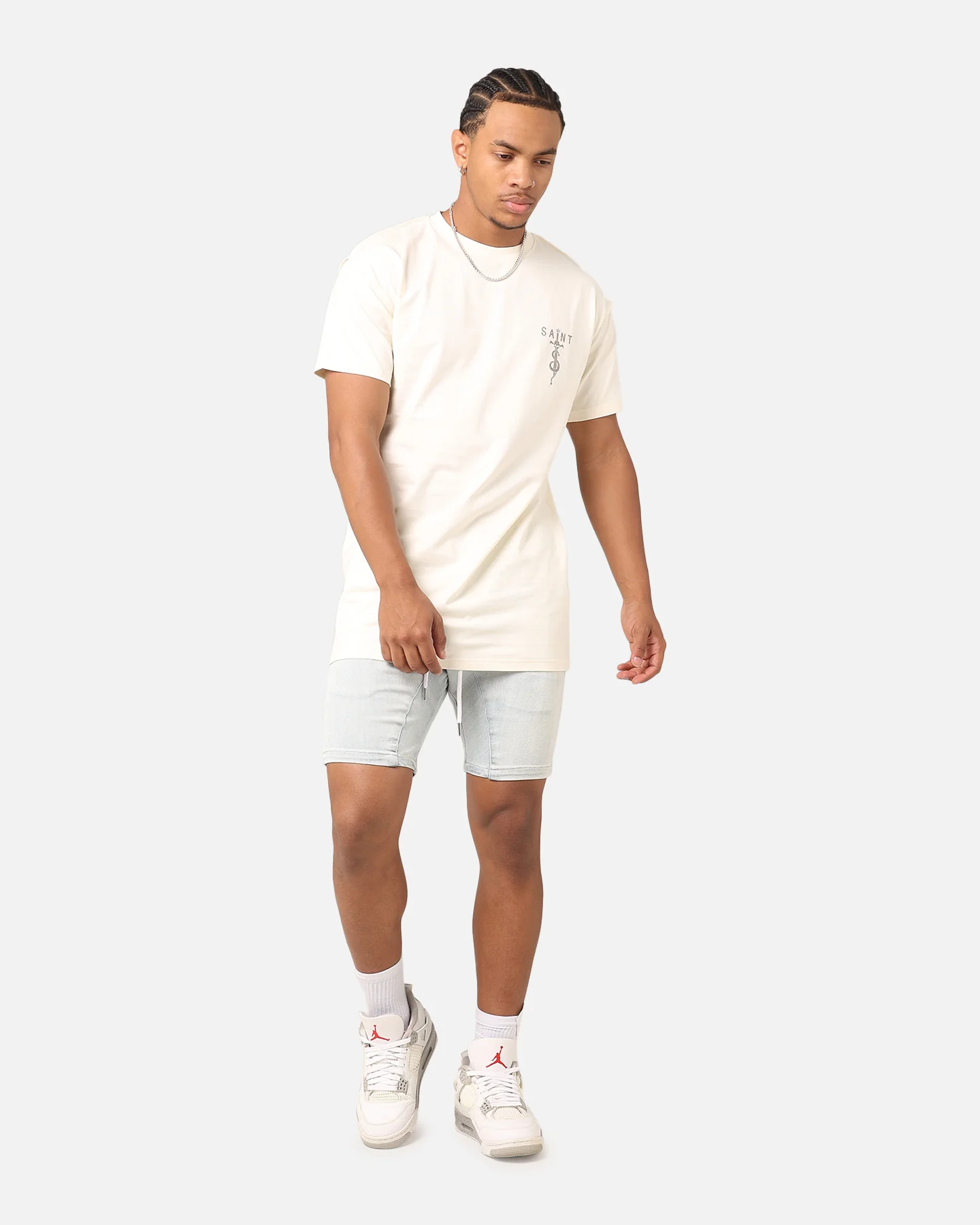 Saint Morta Correr Denim Shorts Light Blue - Image 2