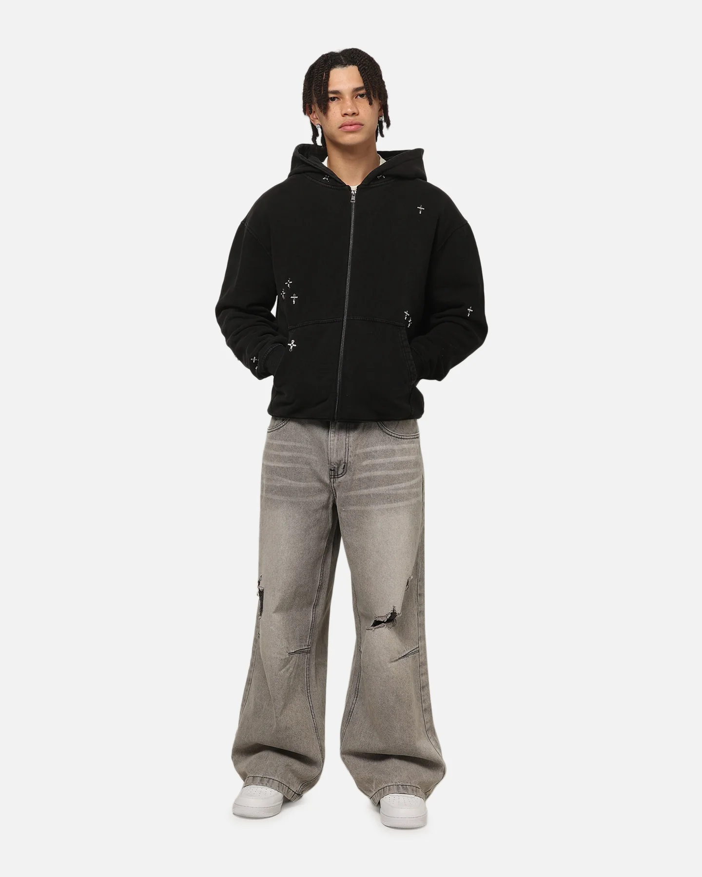 Saint Morta Credo Zip Hoodie Black Wash - Image 2