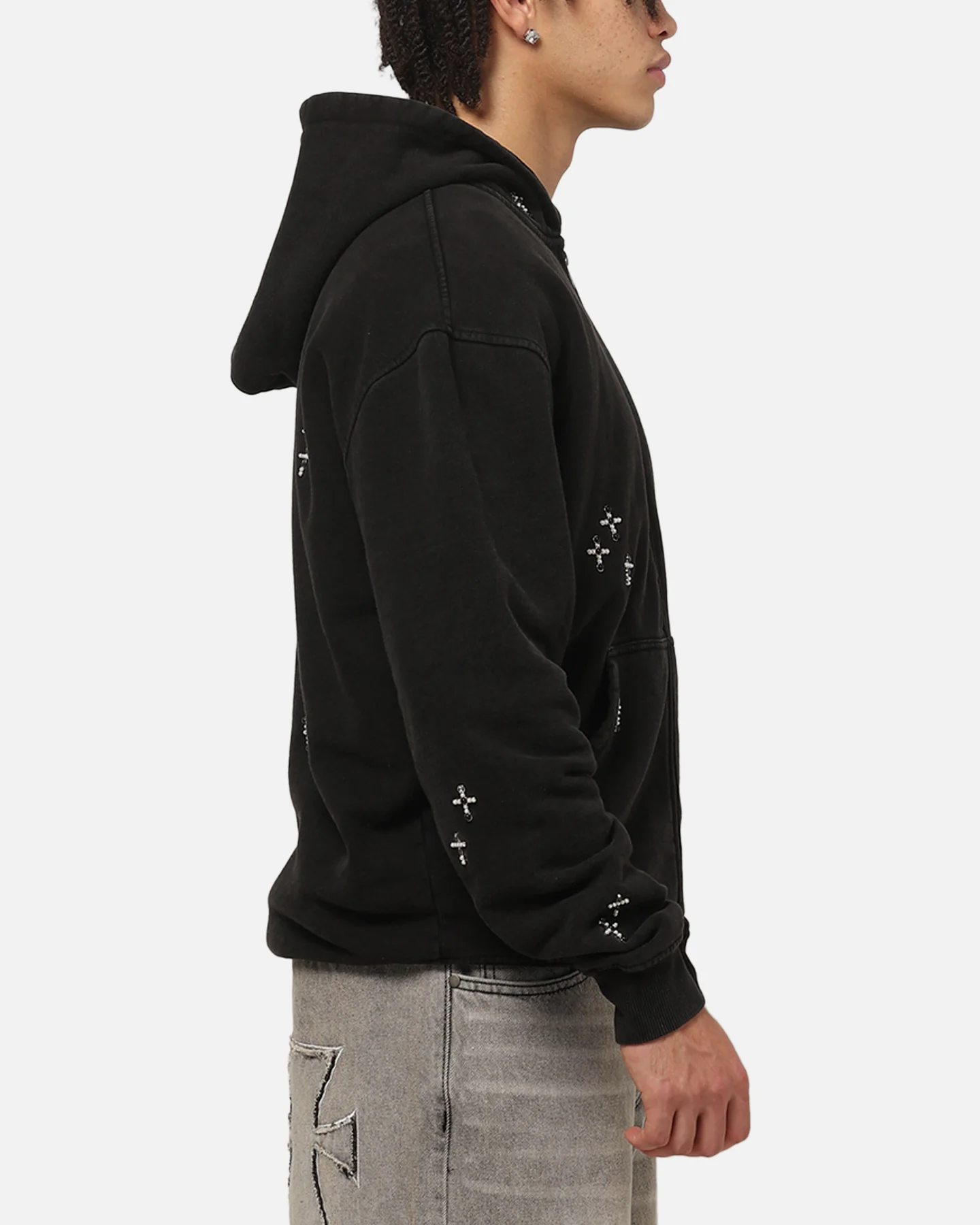Saint Morta Credo Zip Hoodie Black Wash - Image 4