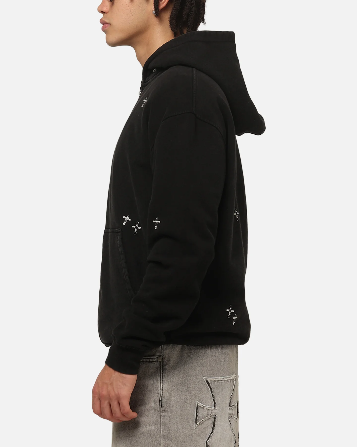Saint Morta Credo Zip Hoodie Black Wash - Image 5