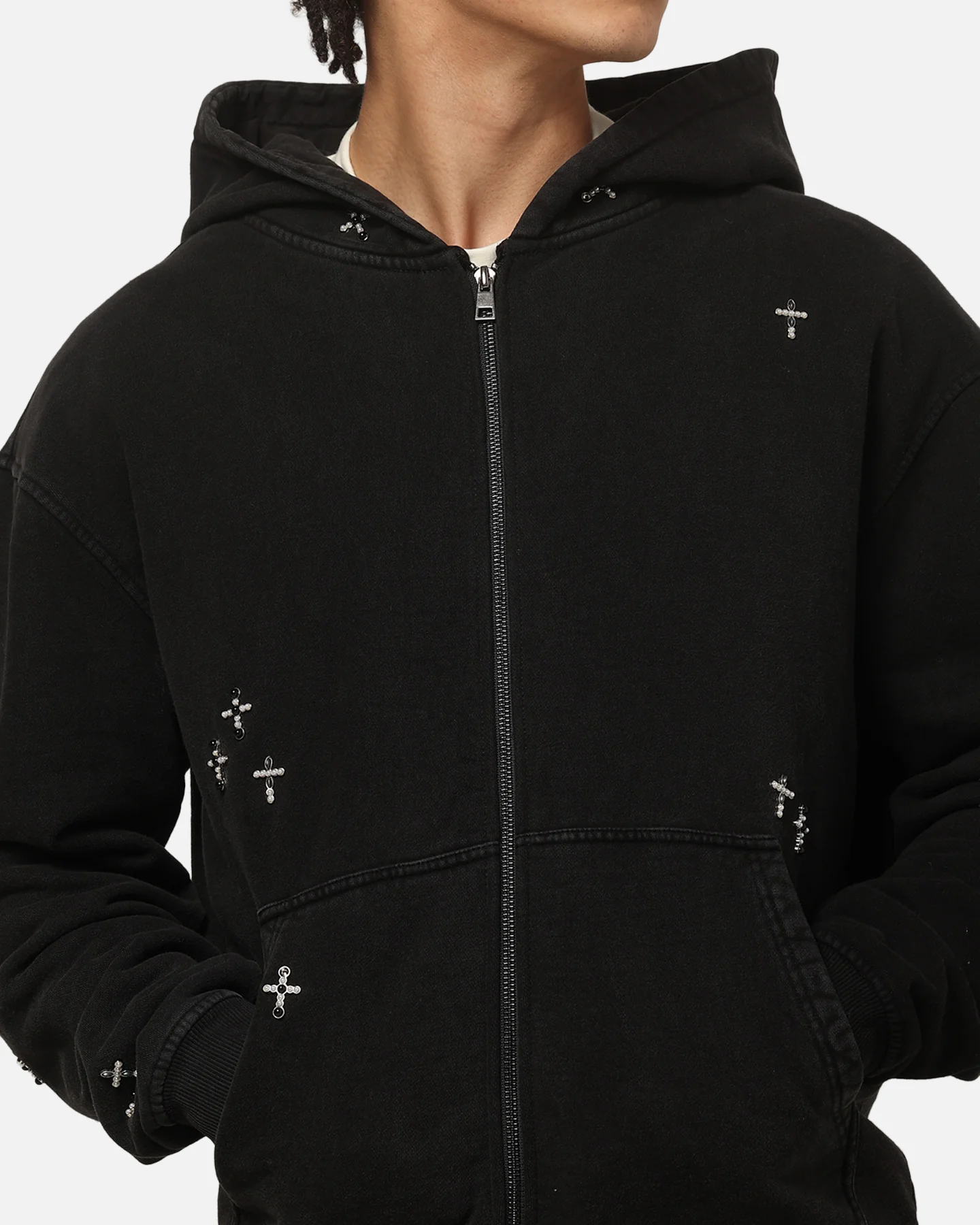Saint Morta Credo Zip Hoodie Black Wash - Image 6
