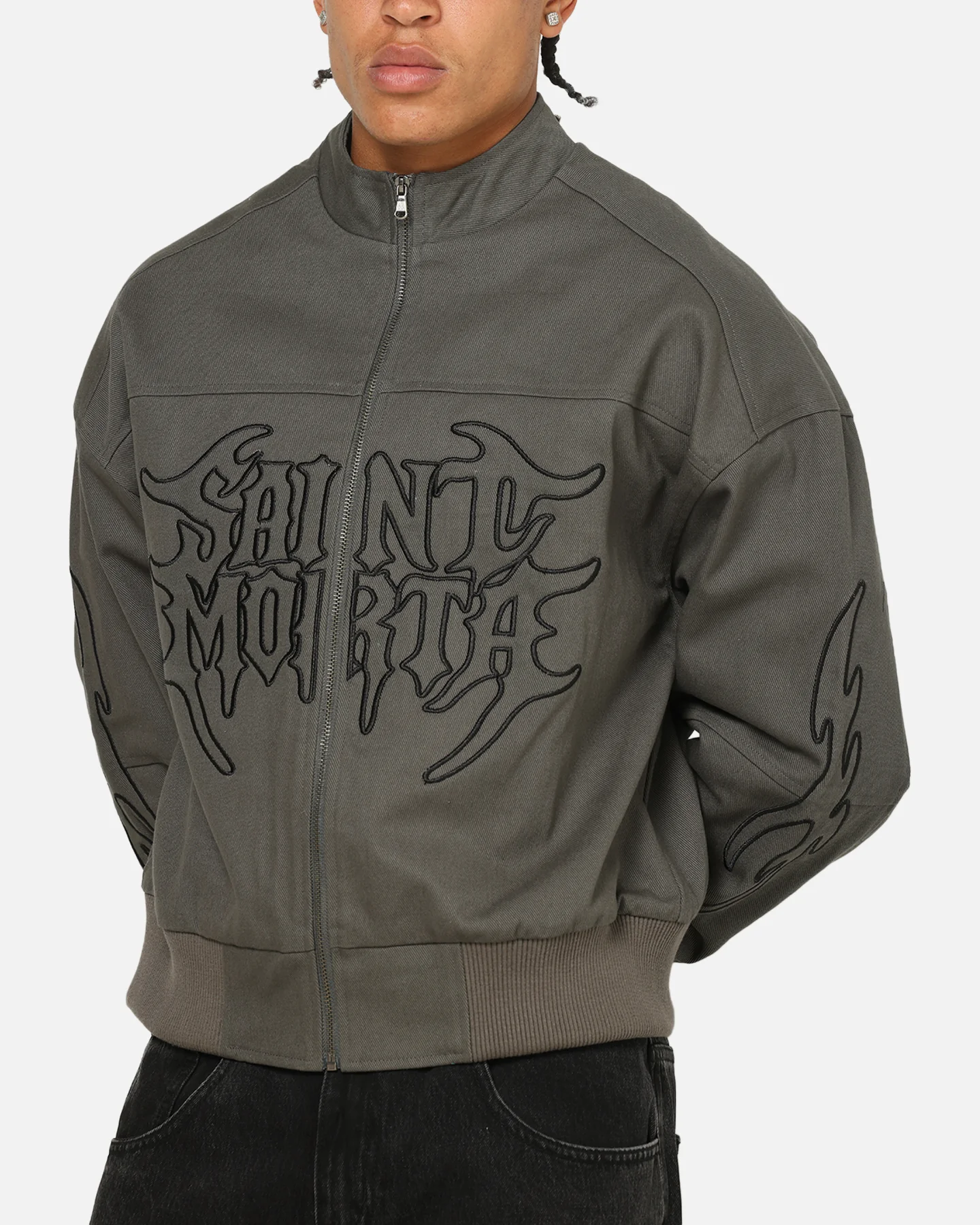 Saint Morta Crested Wing Jacket Aged Grey - Image 7