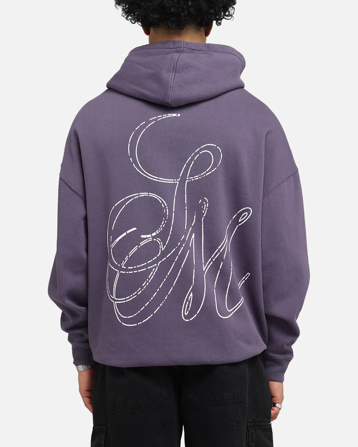 Saint Morta Cursive Boxy Hoodie Purple - Image 2