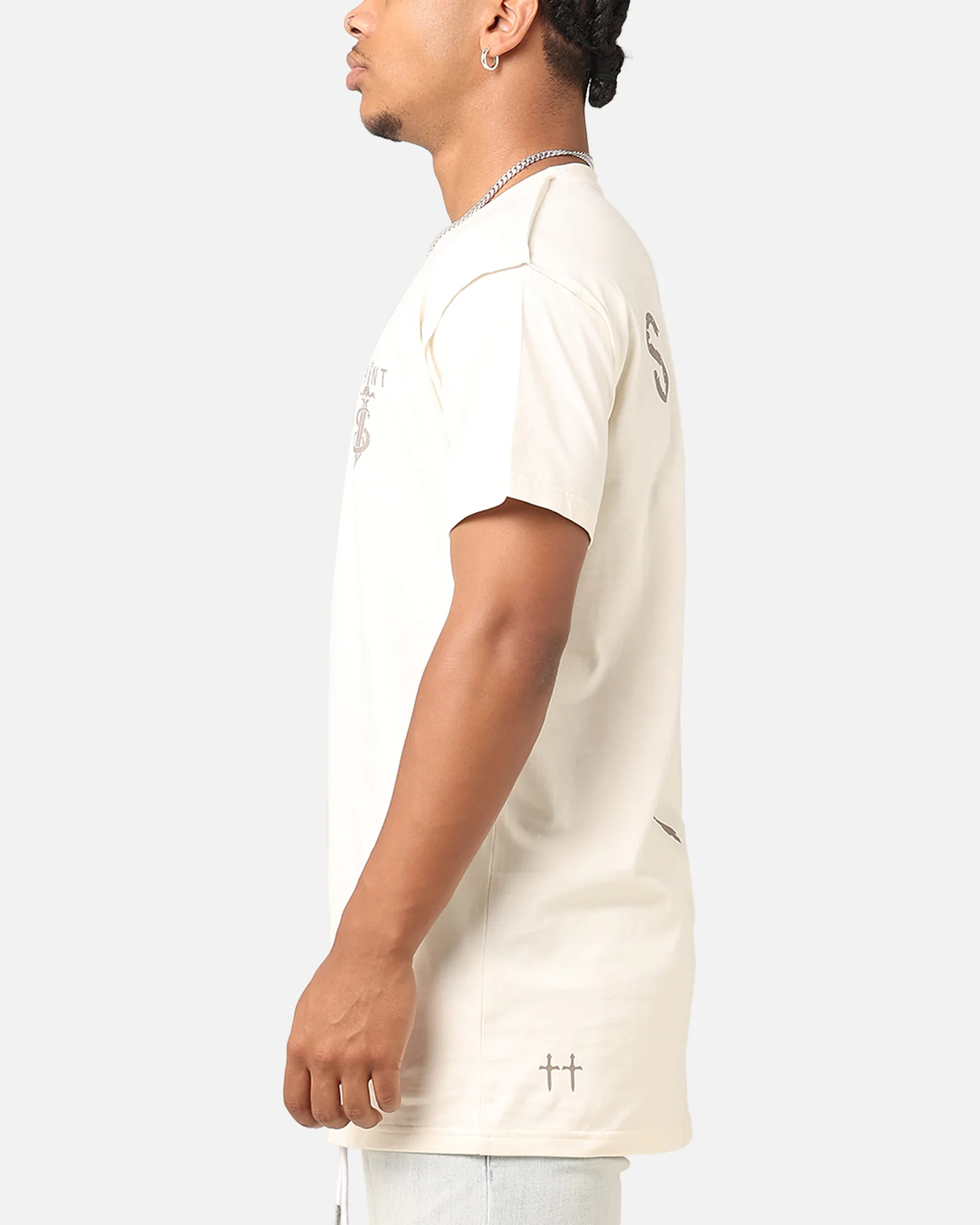 Saint Morta Daggers Lafayette T-Shirt Off White/Brown - Image 7