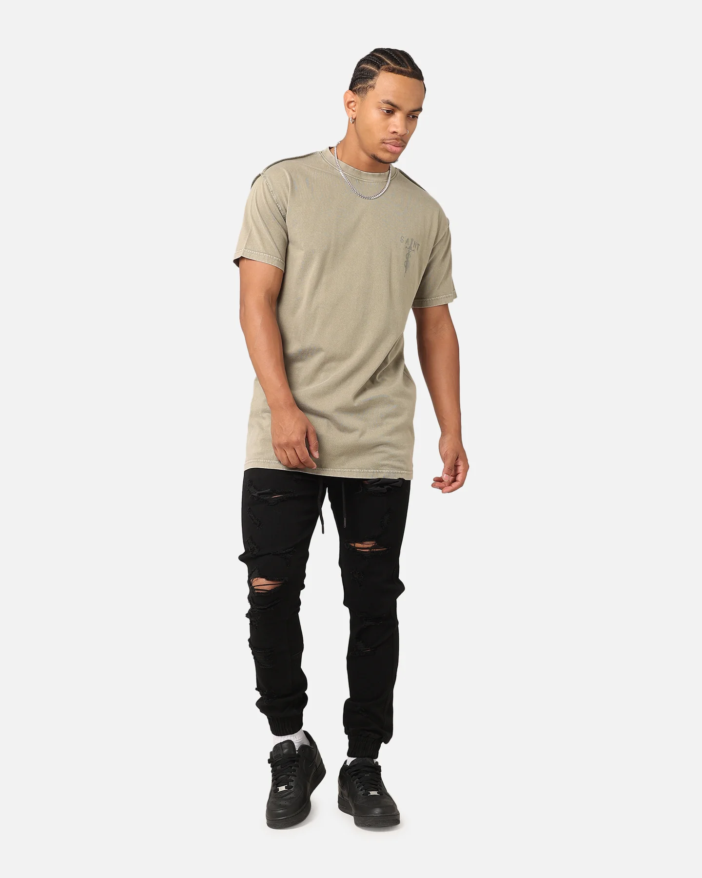 Saint Morta Daggers Lafayette T-Shirt Vintage Khaki - Image 4