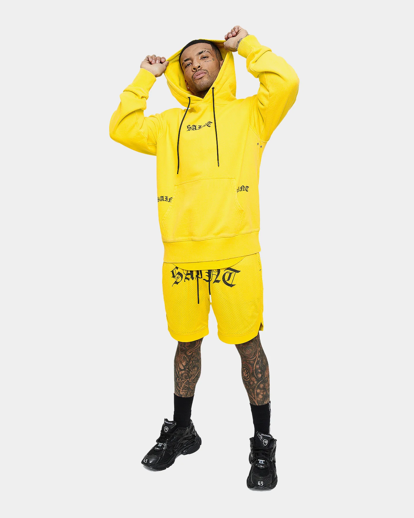 Saint Morta Day Of The Dead Hoodie Yellow/Black - Image 2
