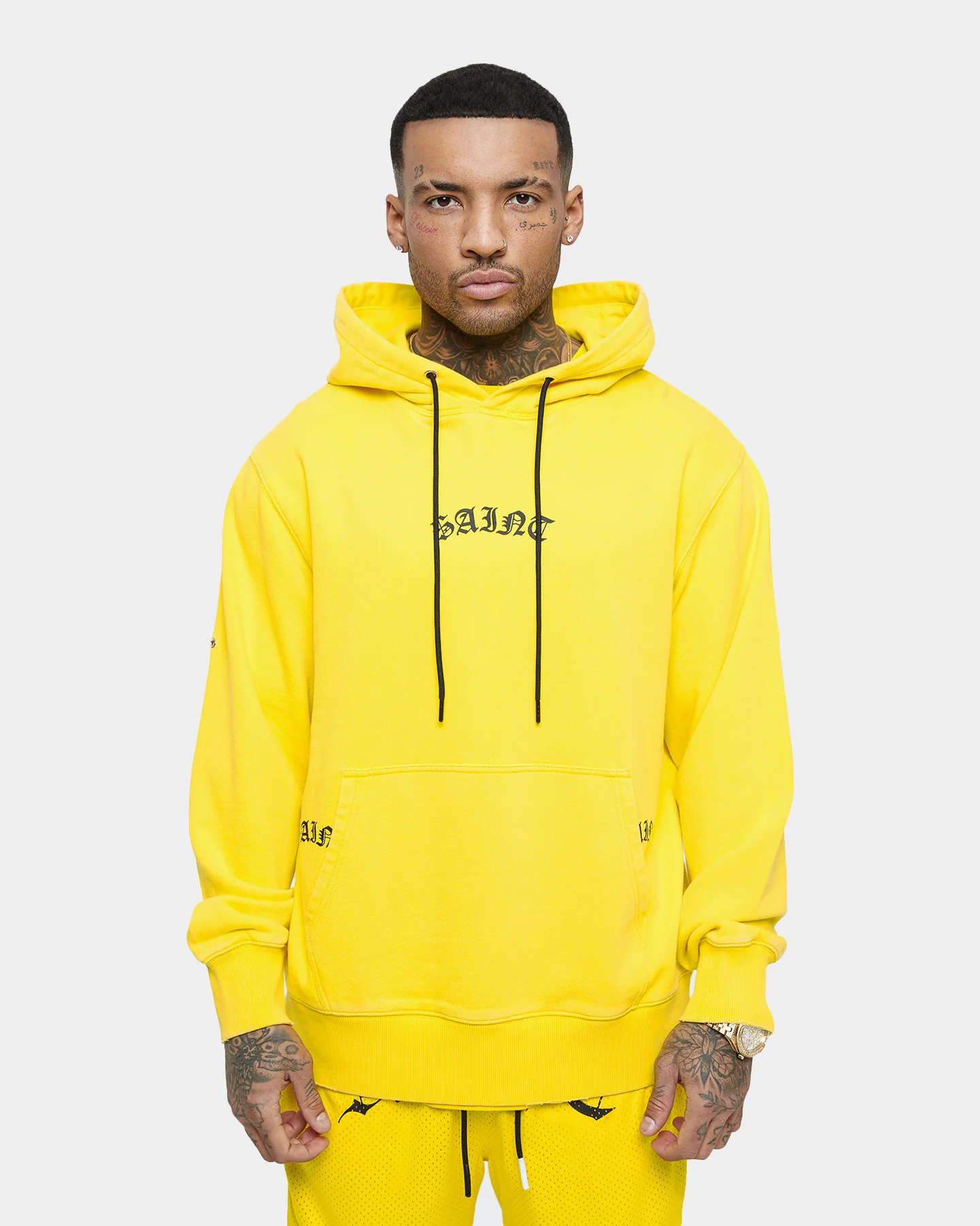 Saint Morta Day Of The Dead Hoodie Yellow/Black - Image 3