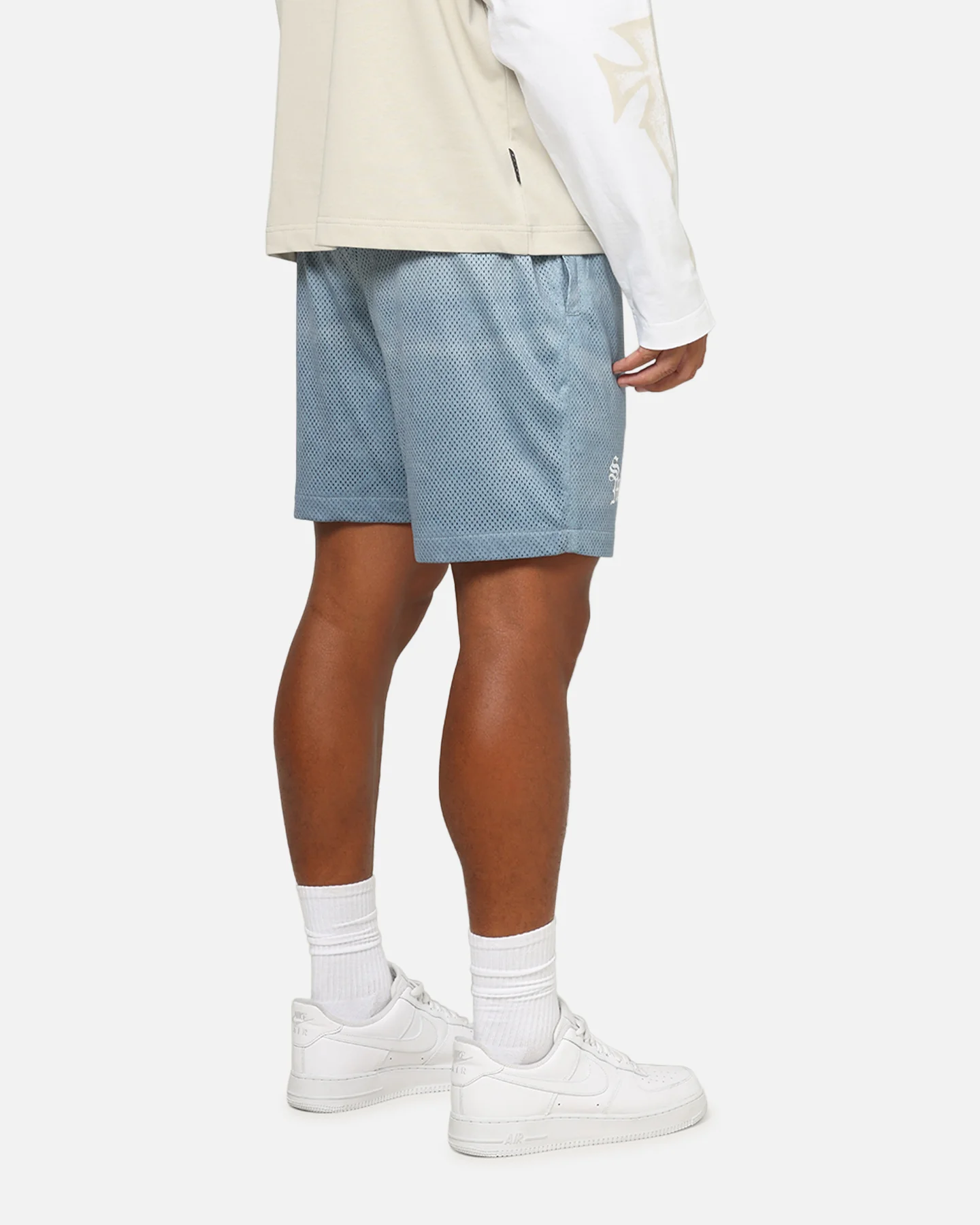 Saint Morta Dead Wash Mesh Shorts Denim Blue - Image 5