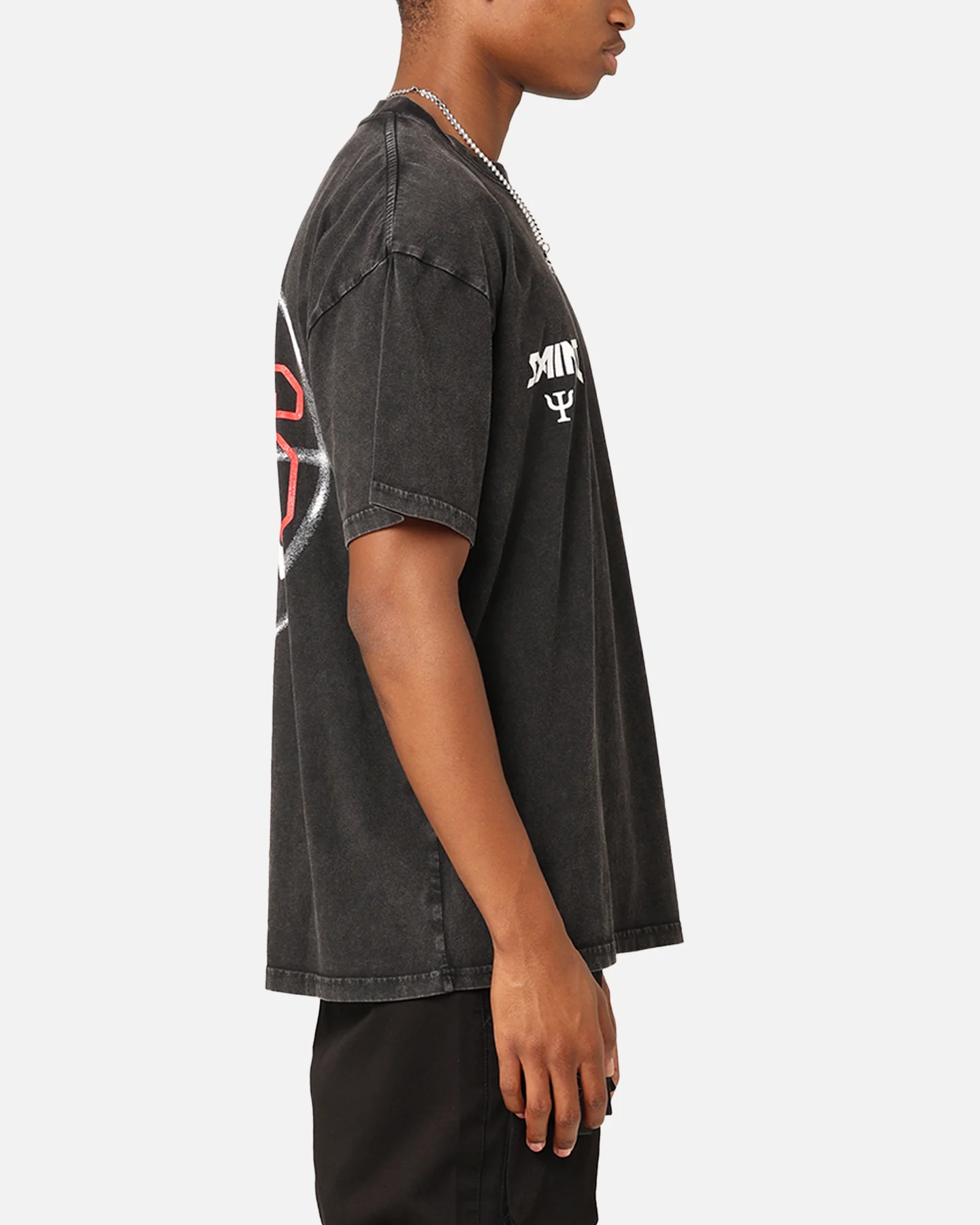 Saint Morta Death Wish Patrol T-Shirt Black Acid Wash - Image 5
