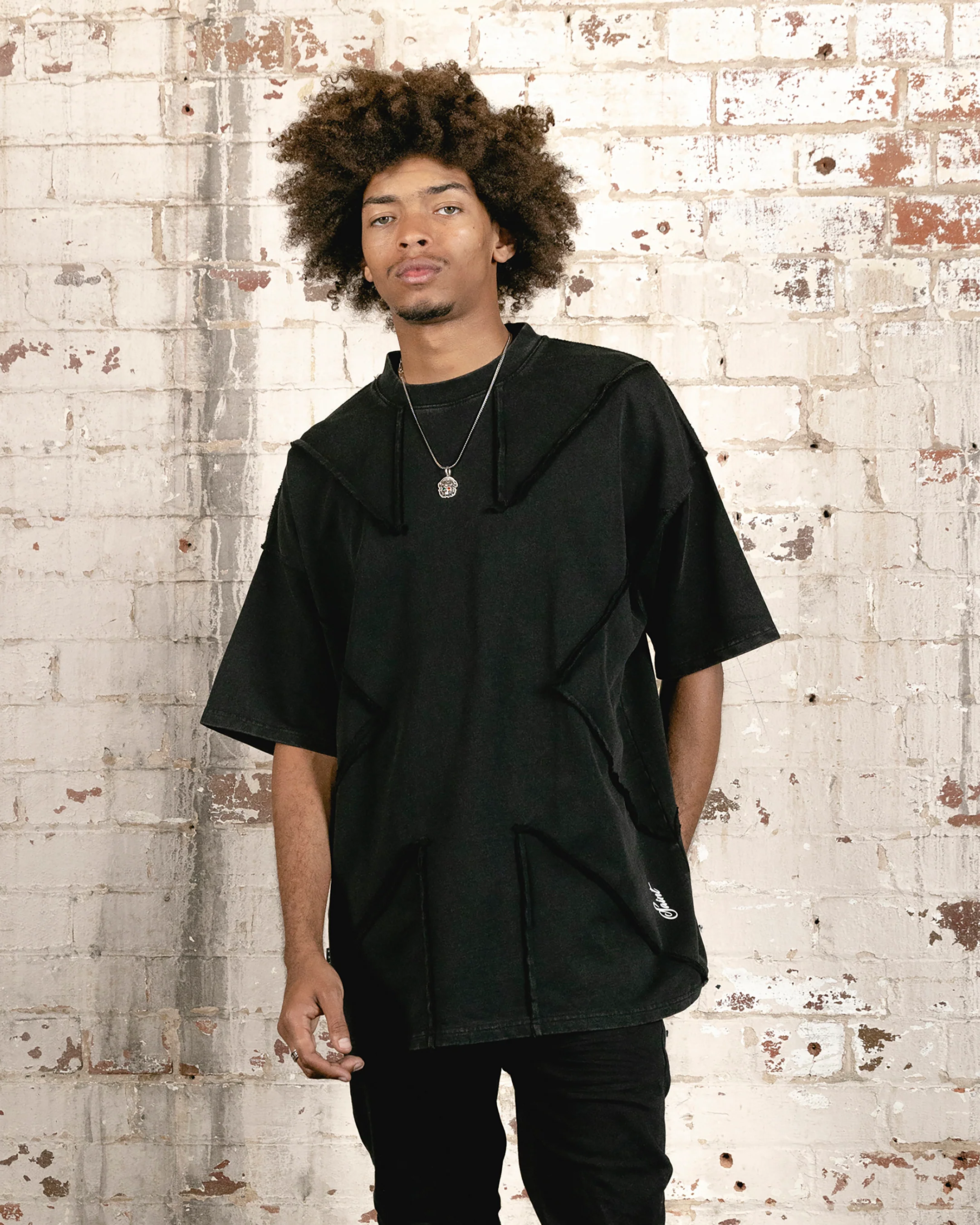 Saint Morta Deconstructed PSI Boxy Vintage T-Shirt Vintage Black