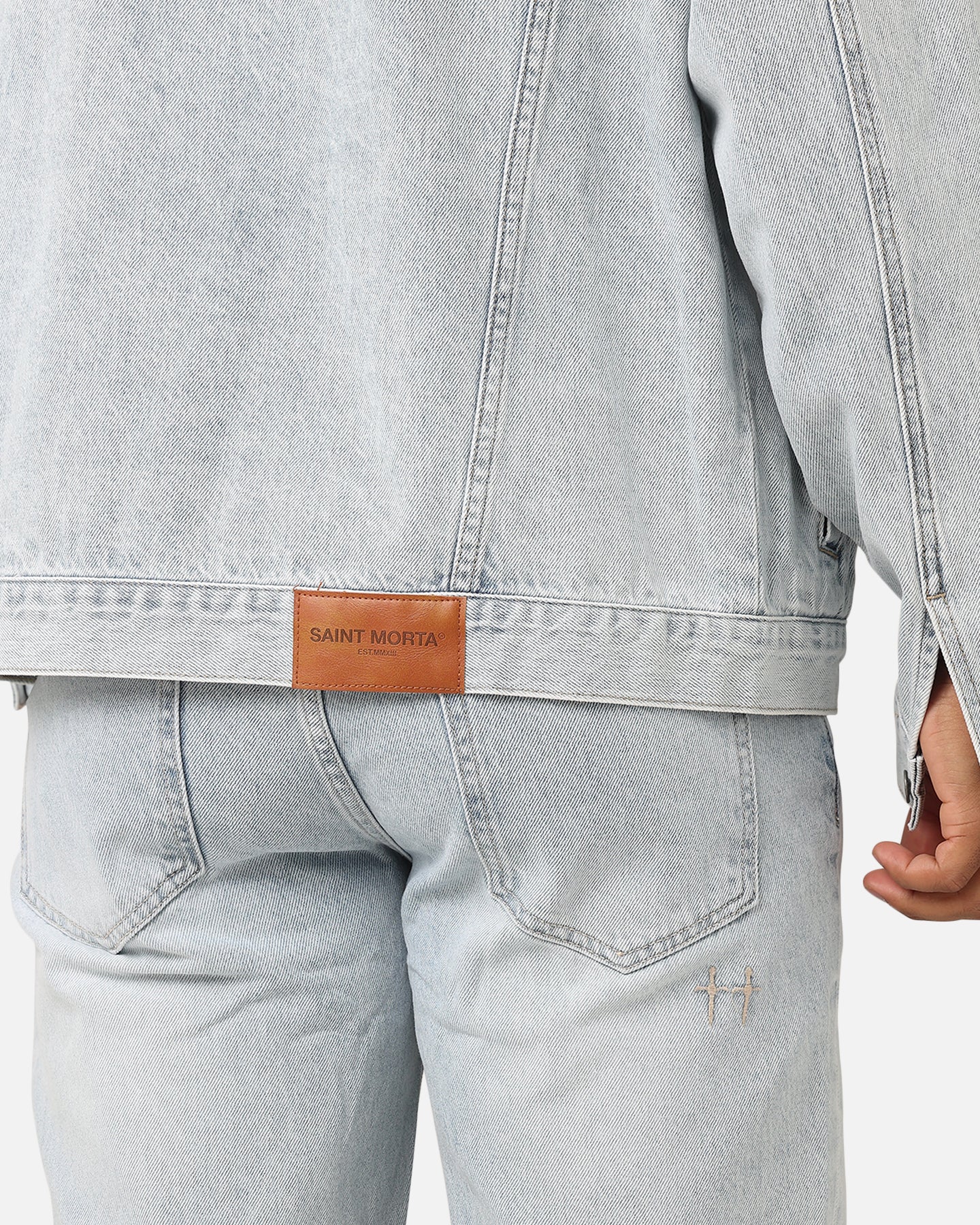 Saint Morta Denim Trucker Jacket Light Blue Denim - Image 6