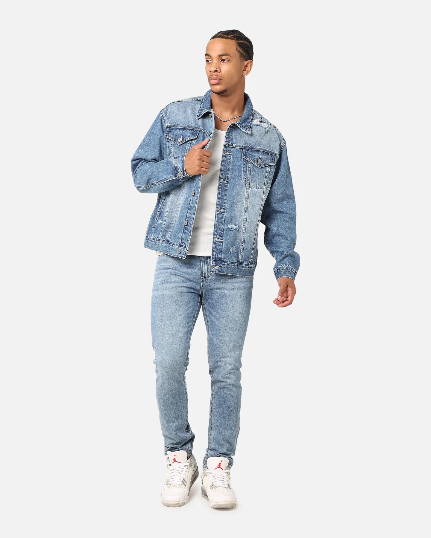 Saint Morta Denim Trucker Jacket Mid Blue Denim - Image 2