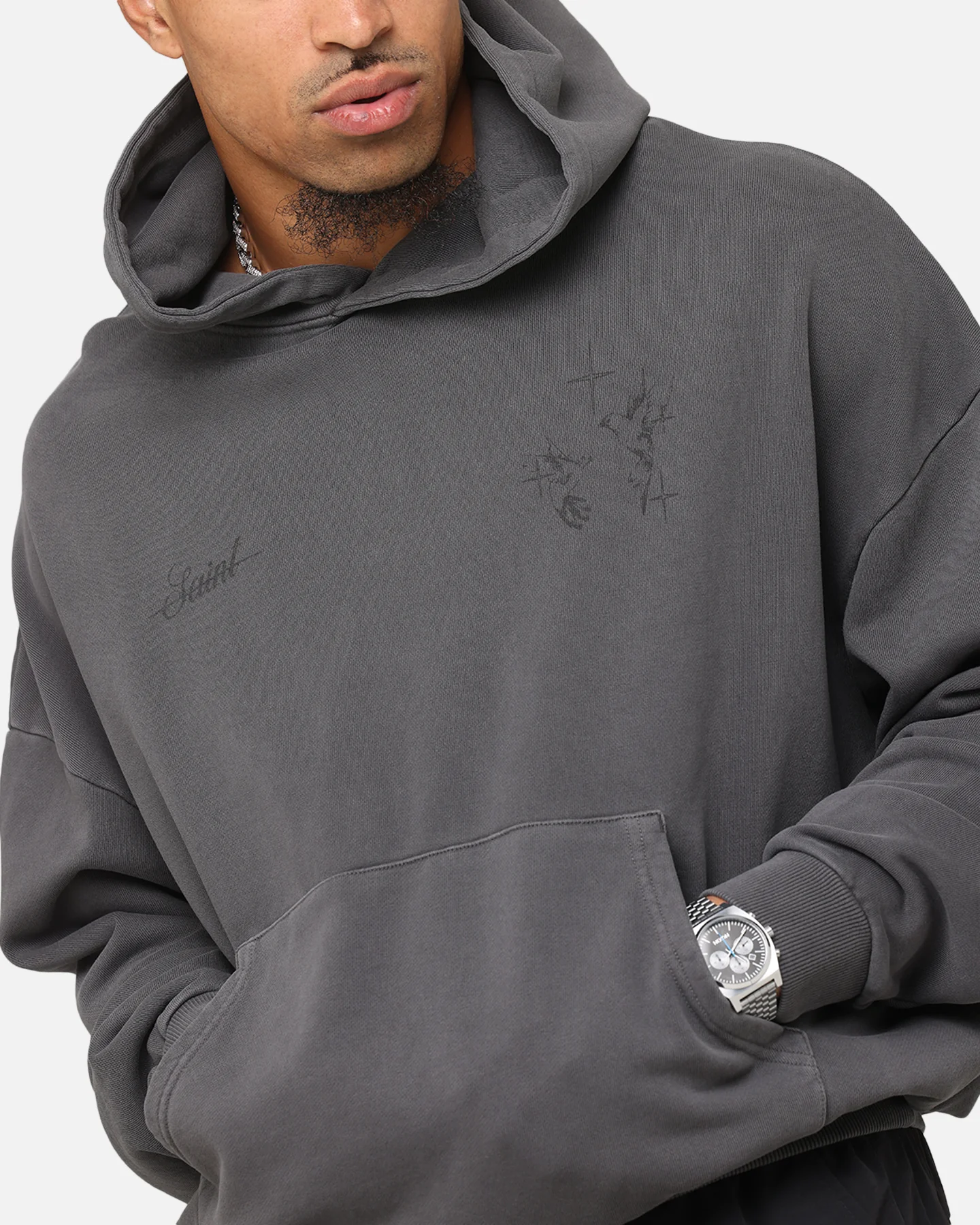 Saint Morta Destiny Rising Boxy Hoodie Washed Black - Image 7