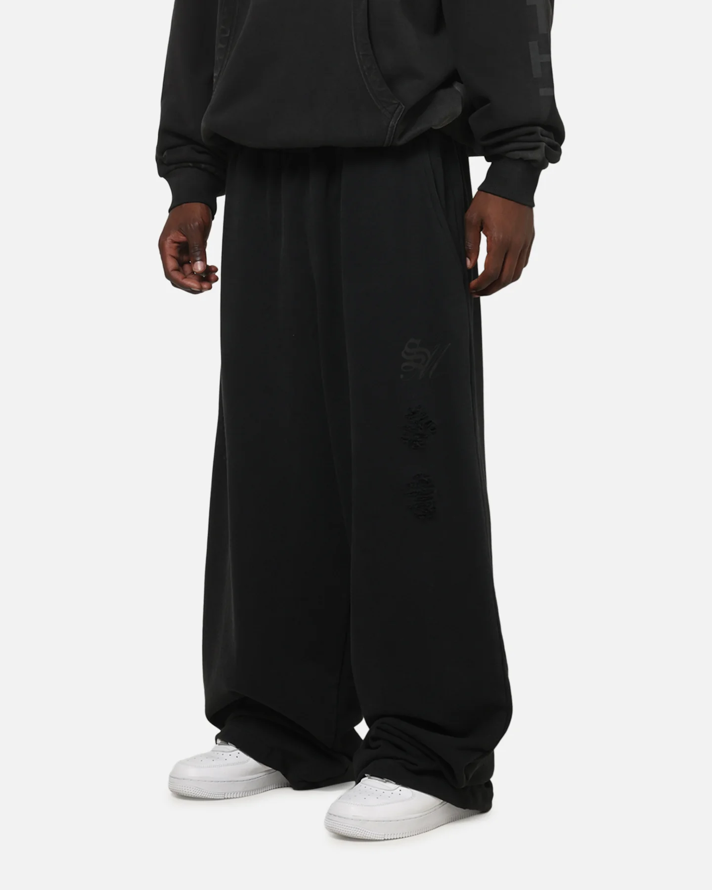 Saint Morta Distressed Baggy Sweatpants Black Wash - Image 6
