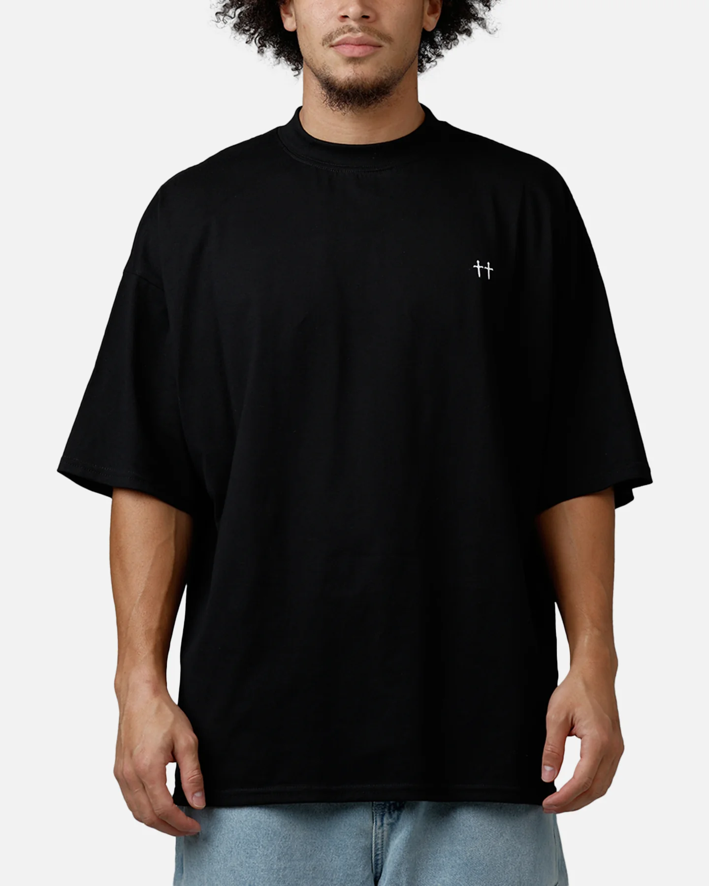 Saint Morta Divine Duty Mock Neck T-Shirt Black - Image 2