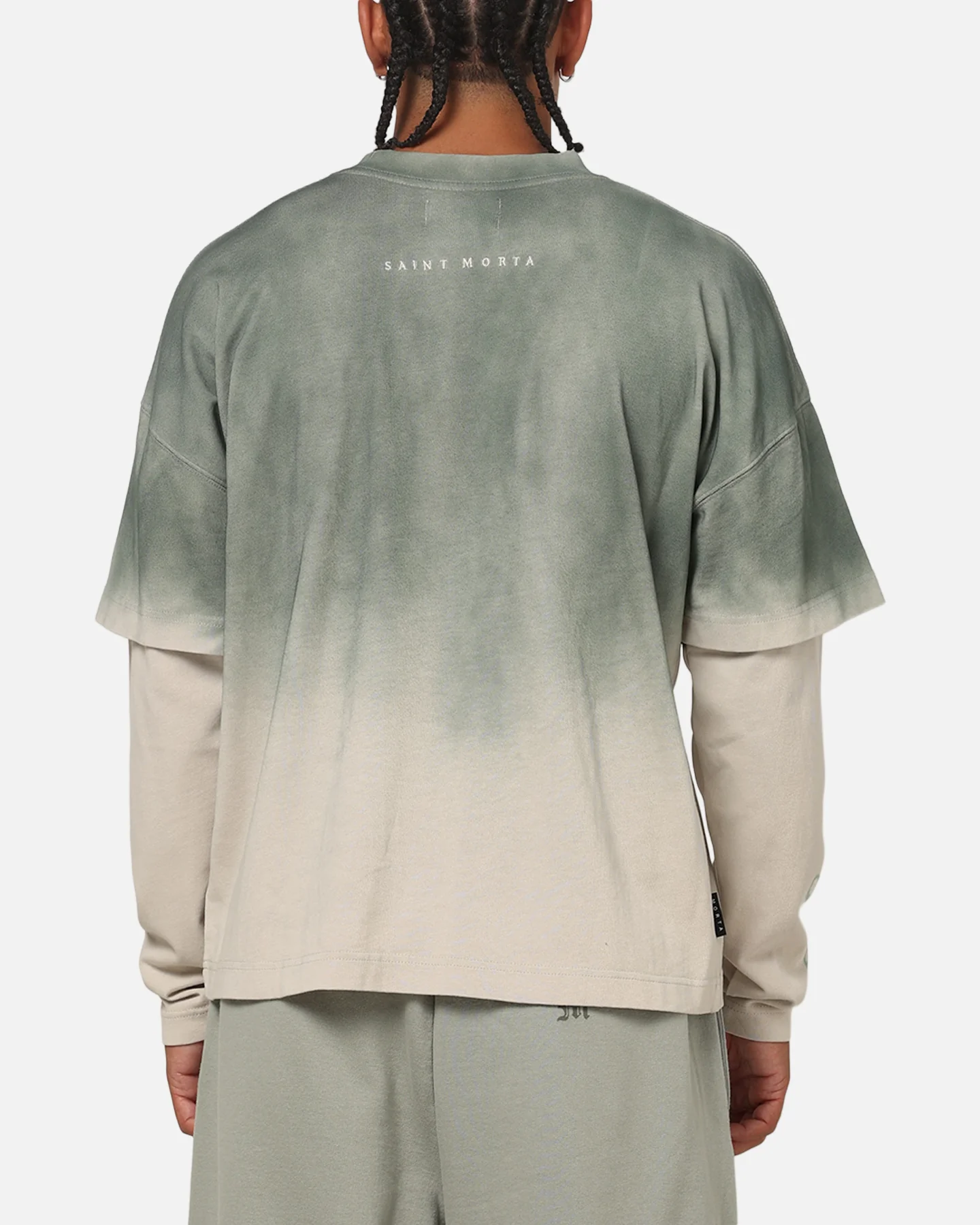 Saint Morta Divine Regiment Long Sleeve T-Shirt Green/Off White - Image 3