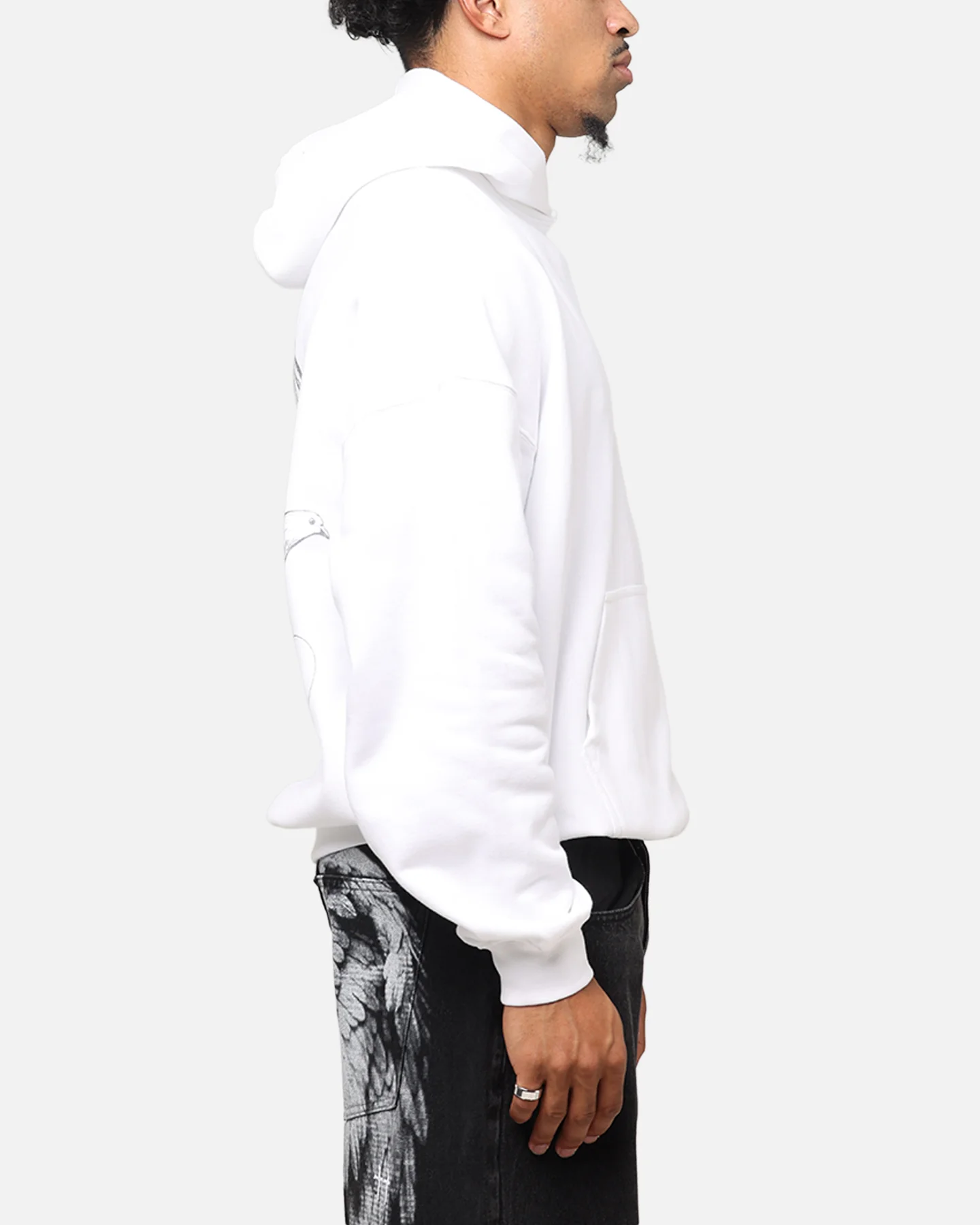 Saint Morta Doves Boxy Hoodie White - Image 5