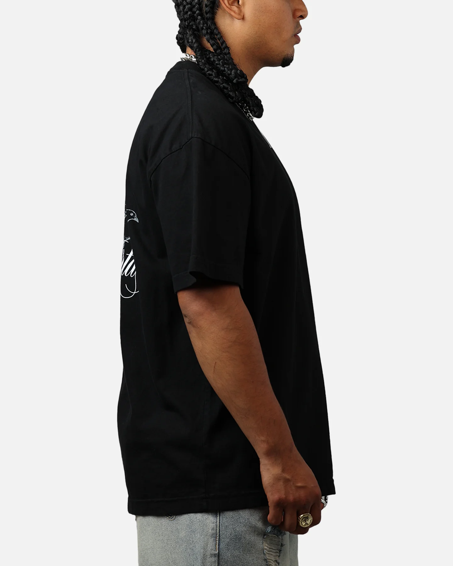 Saint Morta Dover Drop Shoulder T-Shirt Black - Image 4