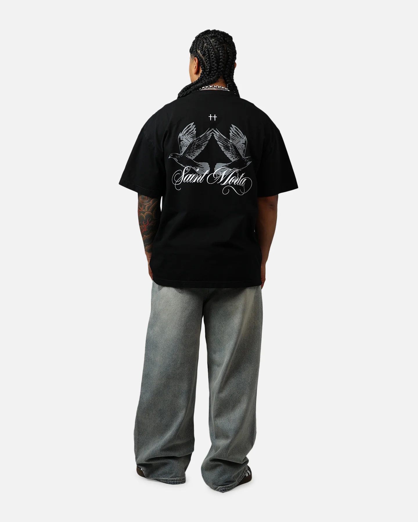 Saint Morta Dover Drop Shoulder T-Shirt Black - Image 6