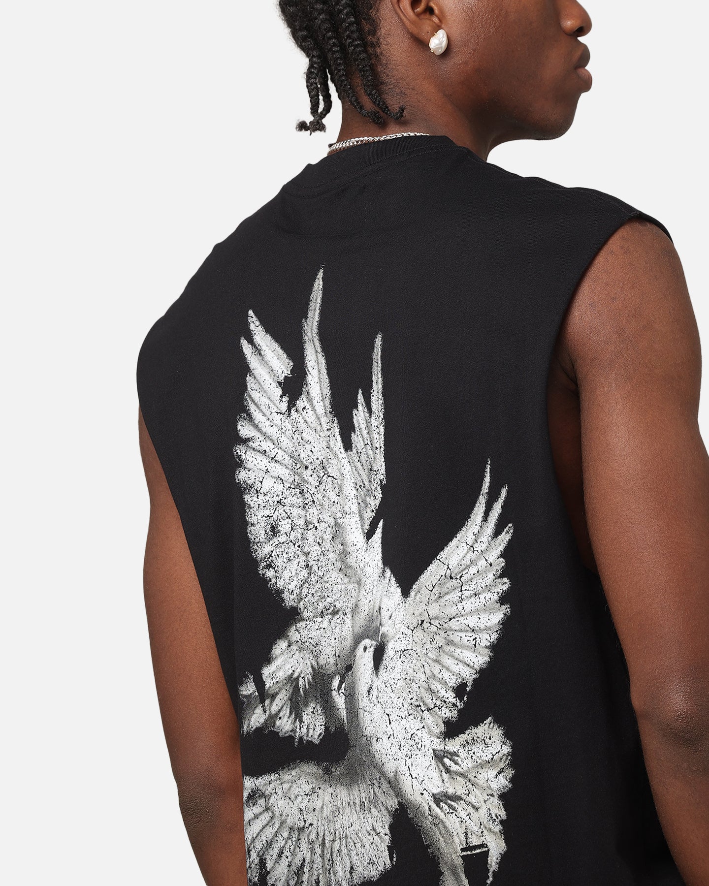 Saint Morta Doves Oversized Muscle T-Shirt Black - Image 7