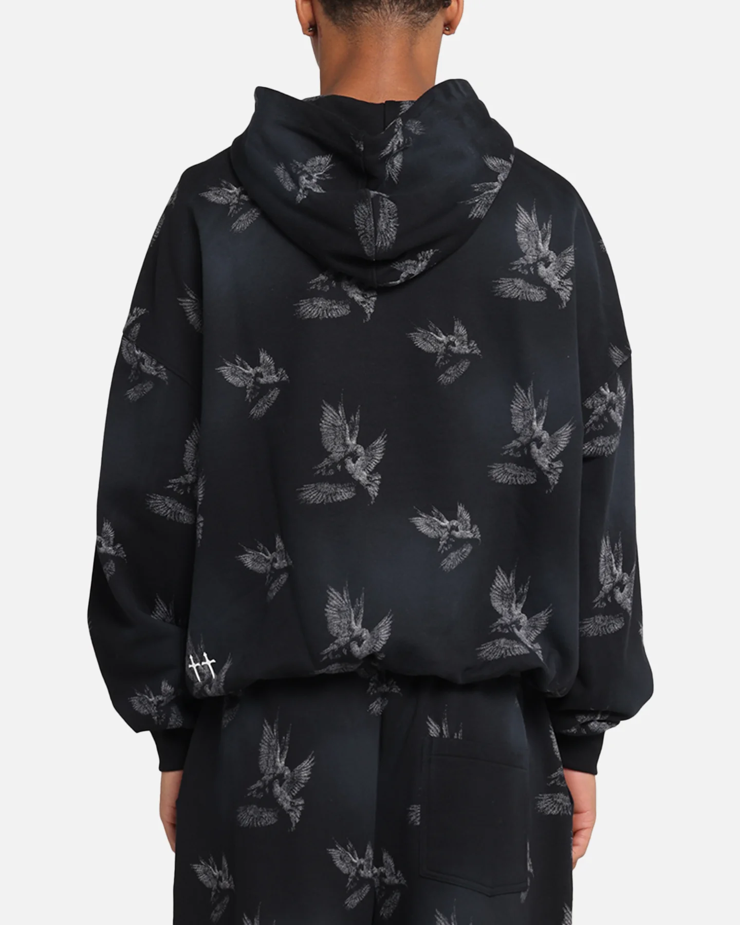 Saint Morta Doves Premium Hoodie Black - Image 3