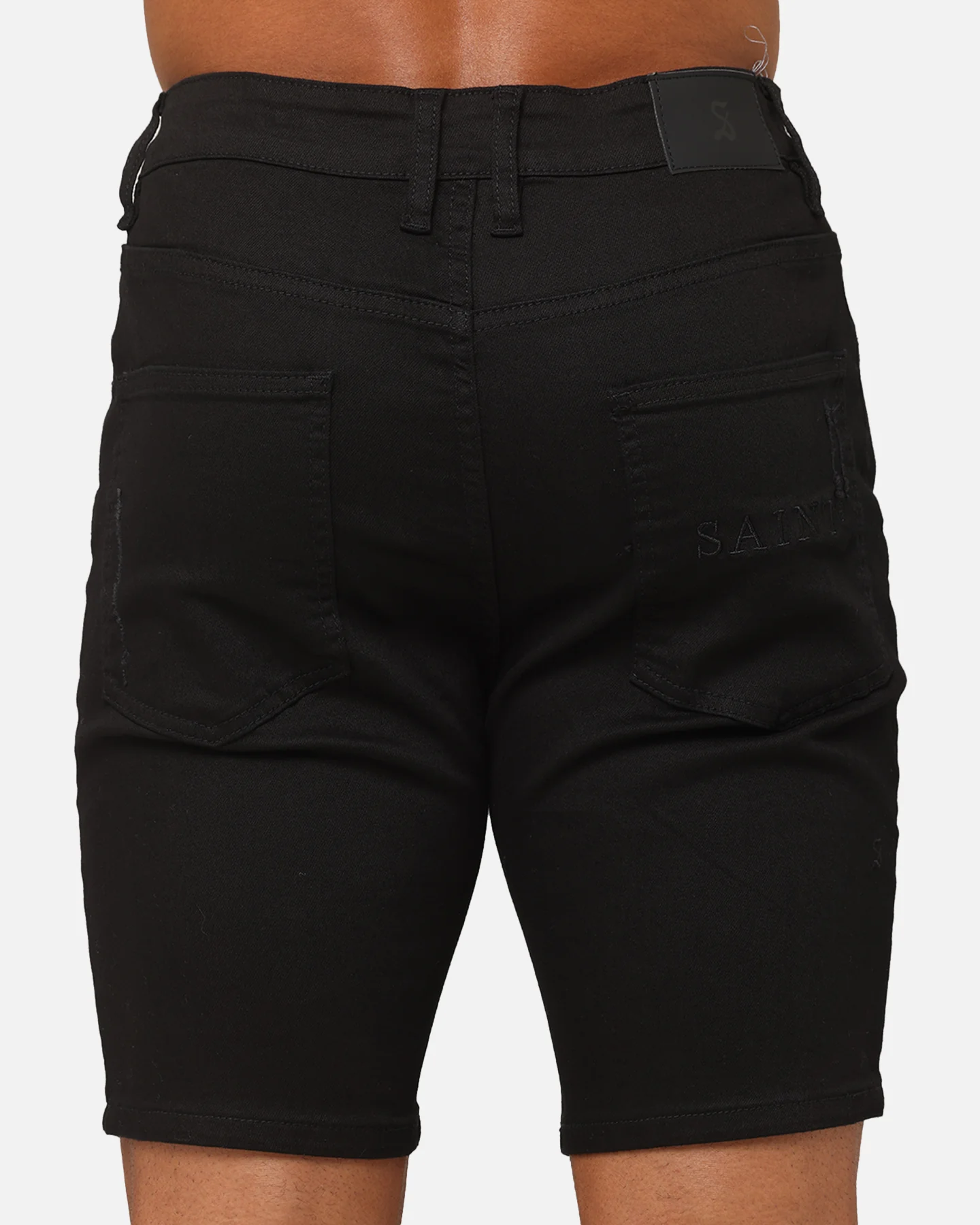 Saint Morta Dynasty Thrash V2 Denim Shorts Jet Black - Image 8