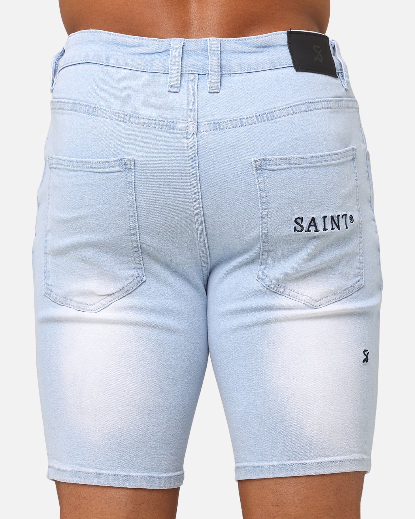 Saint Morta Dynasty Thrash V2 Denim Shorts Pale Blue - Image 8