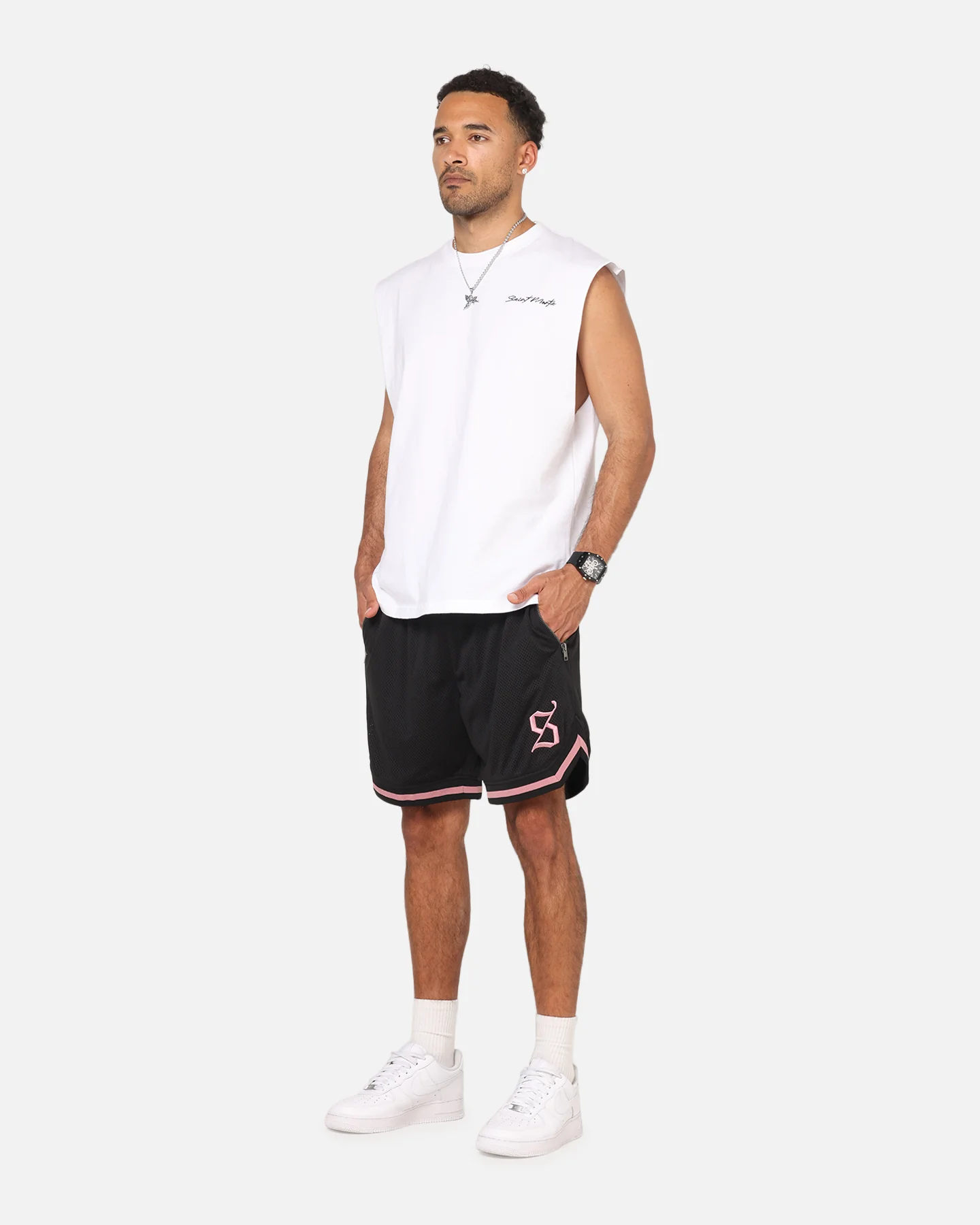 Saint Morta Envogue Allstar Basketball Shorts Black/Pink - Image 2