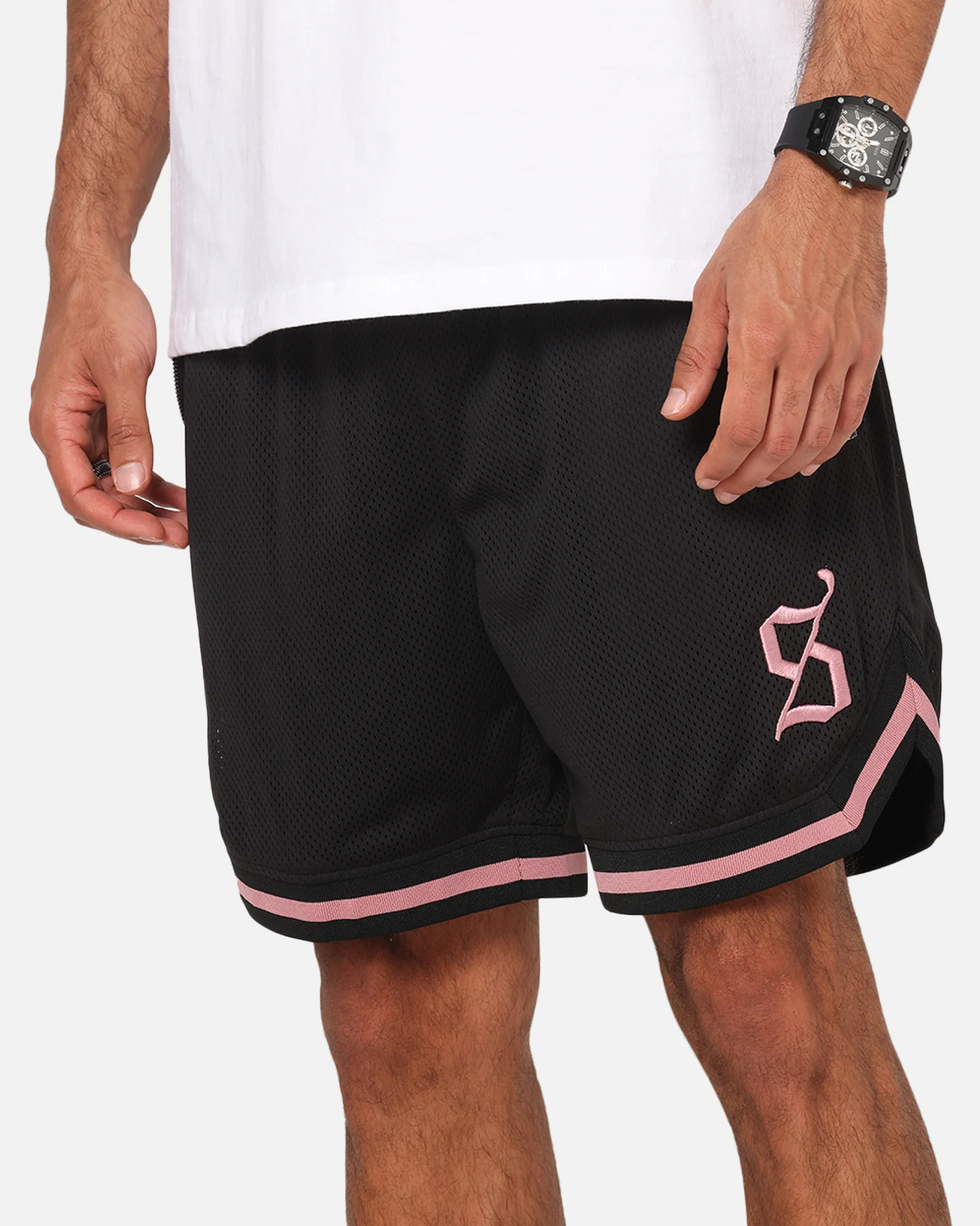 Saint Morta Envogue Allstar Basketball Shorts Black/Pink - Image 3