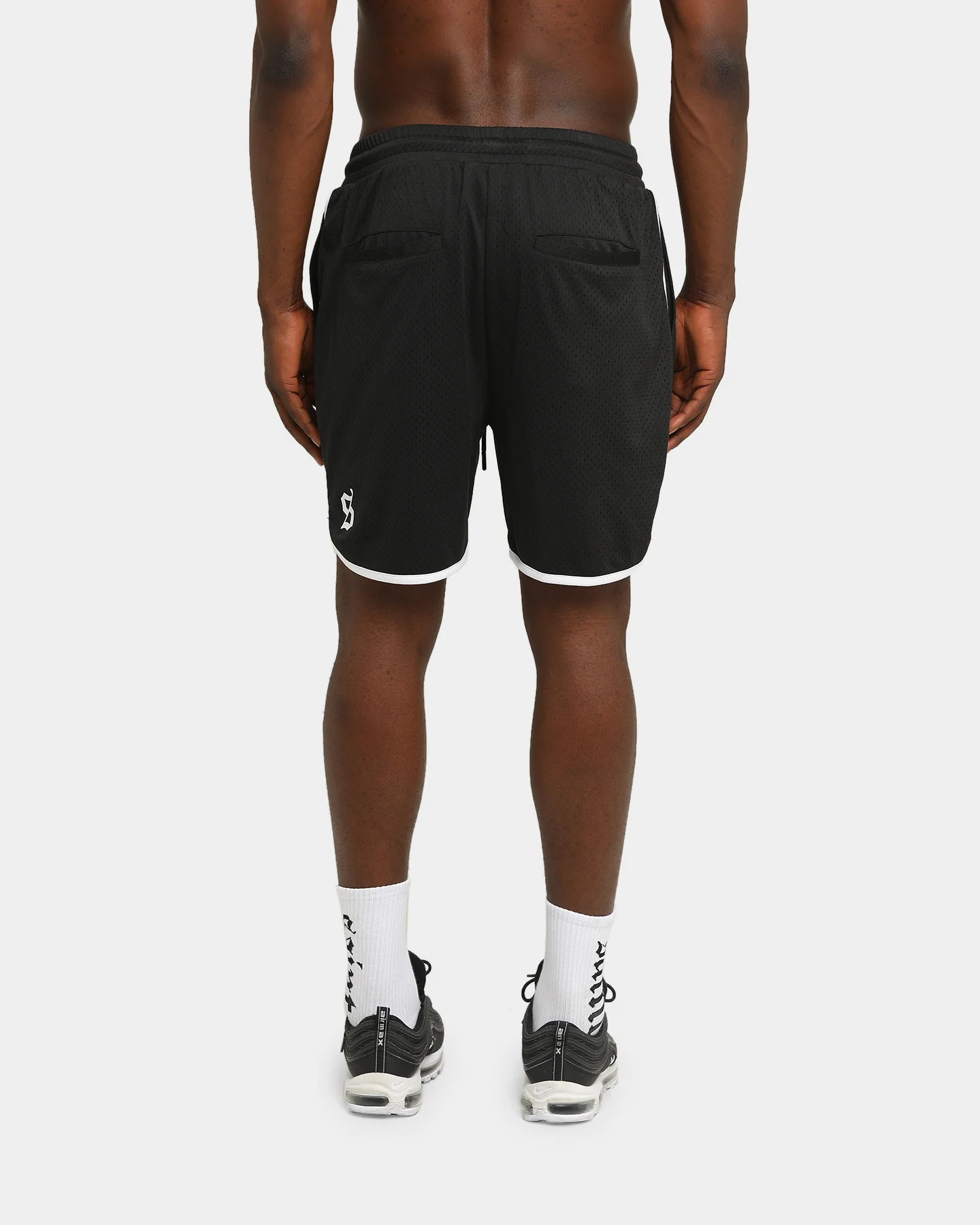 Saint Morta Era Mesh Basketball Short Black/White - Image 3