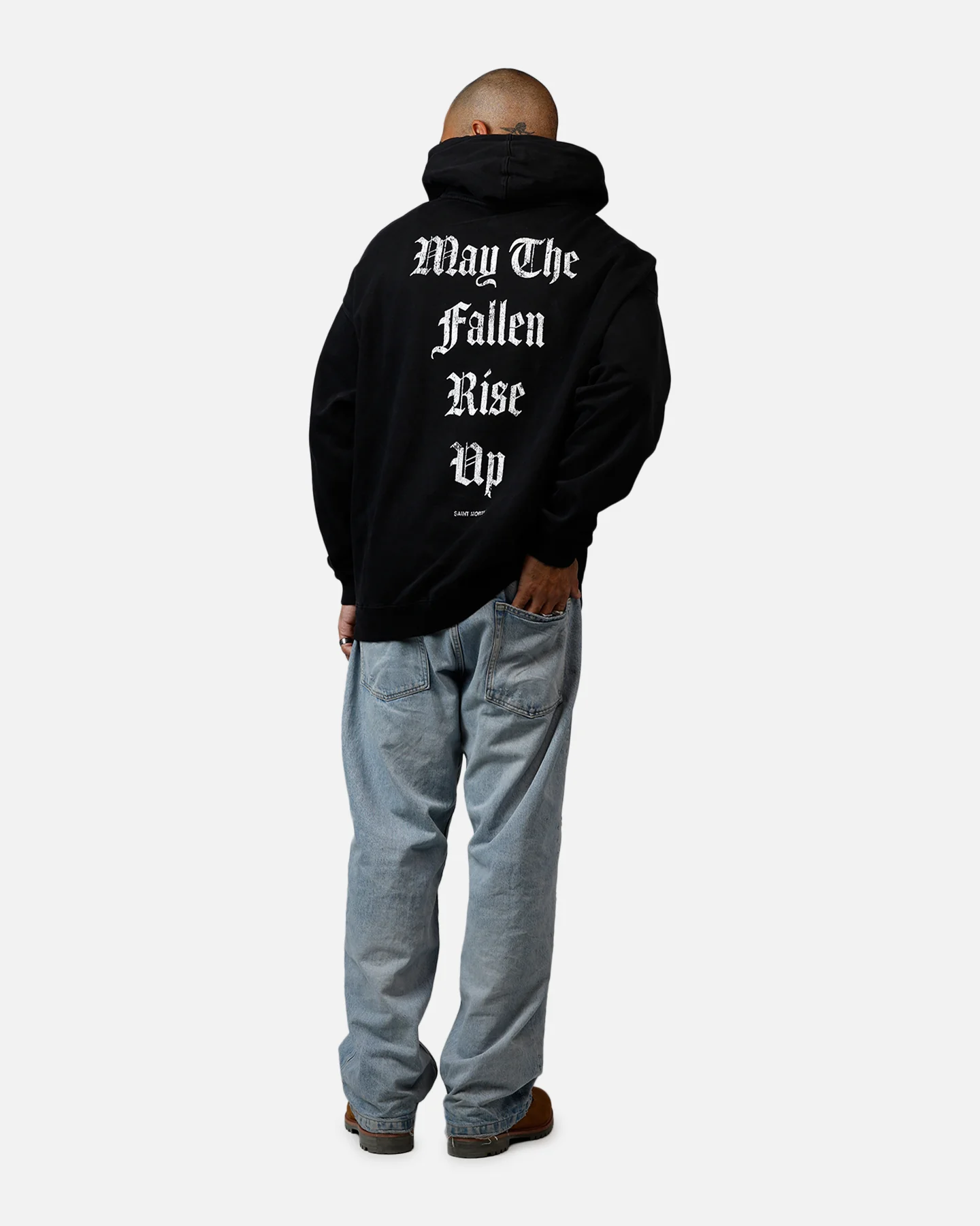 Saint Morta Fallen Rising Boxy Hoodie Black - Image 6
