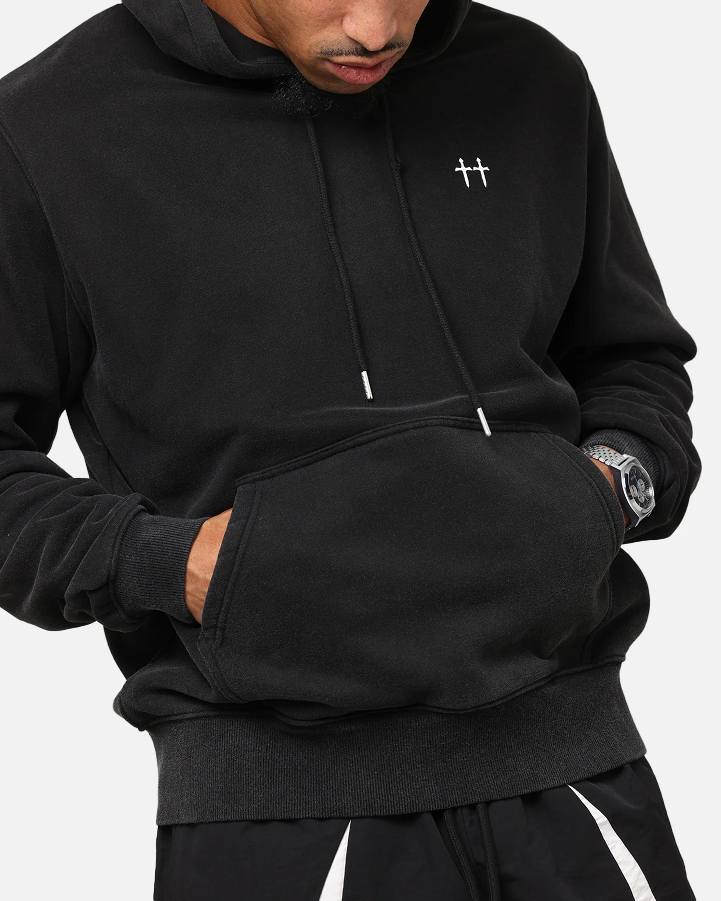Saint Morta Fallen Rising Boxy Hoodie Vintage Black - Image 7