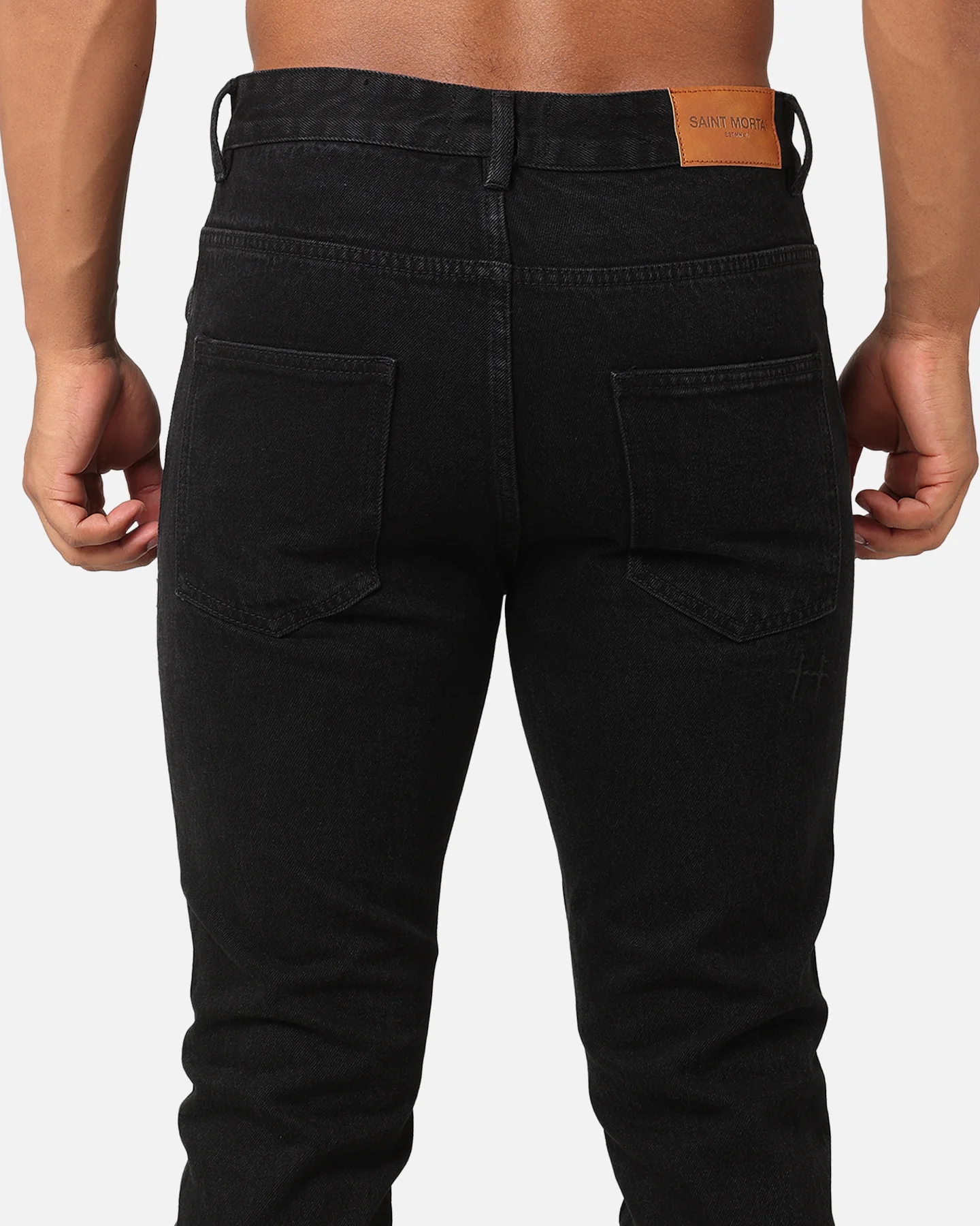 Saint Morta Fimi Distressed Jeans Washed Black - Image 8