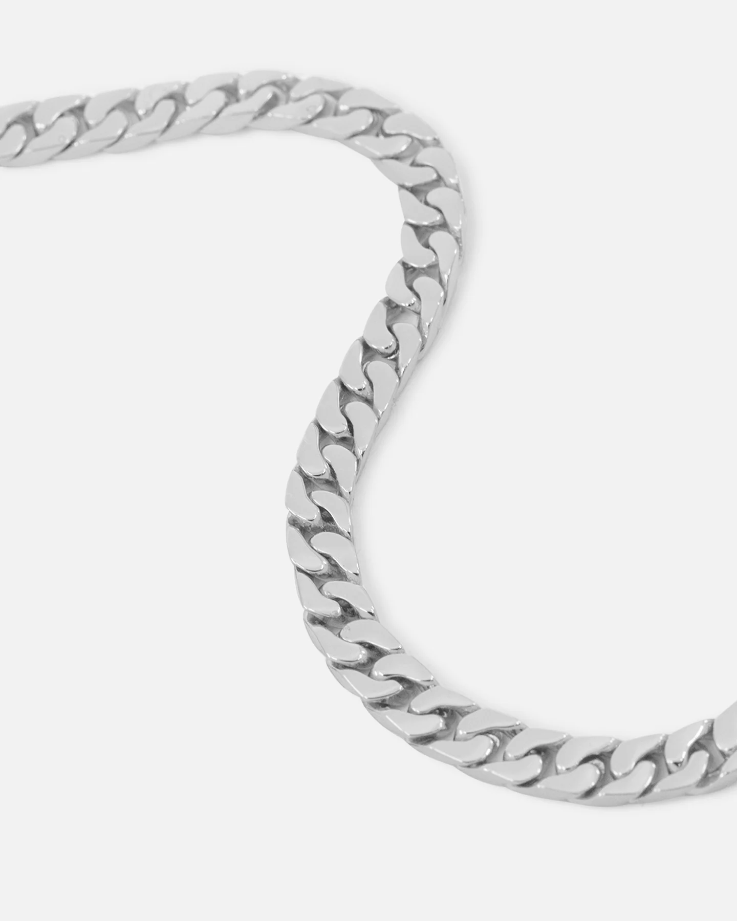 Saint Morta Flat Faced Curb Chain White Gold - Image 3