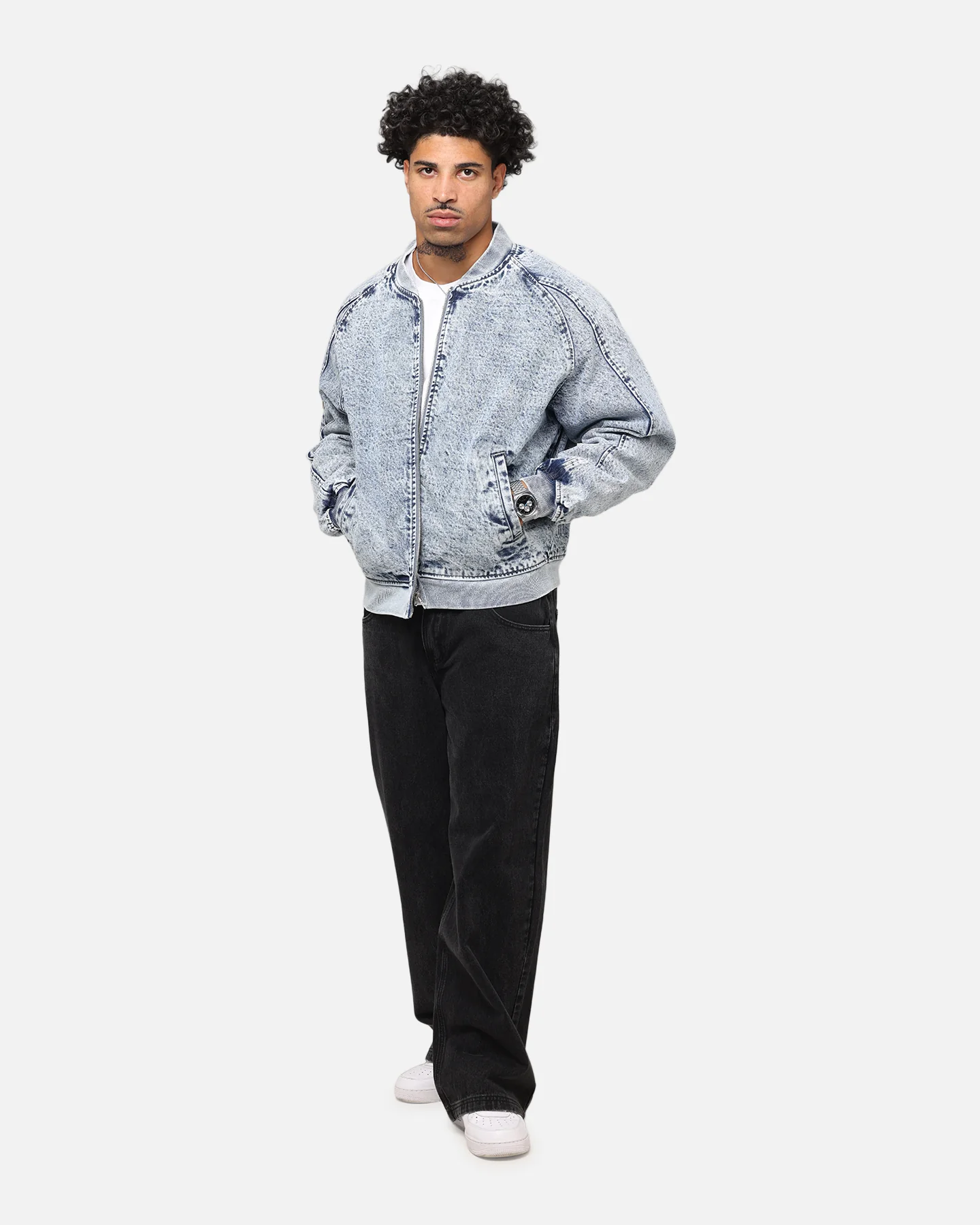 Saint Morta Flight Denim Jacket Blue Stonewash - Image 2