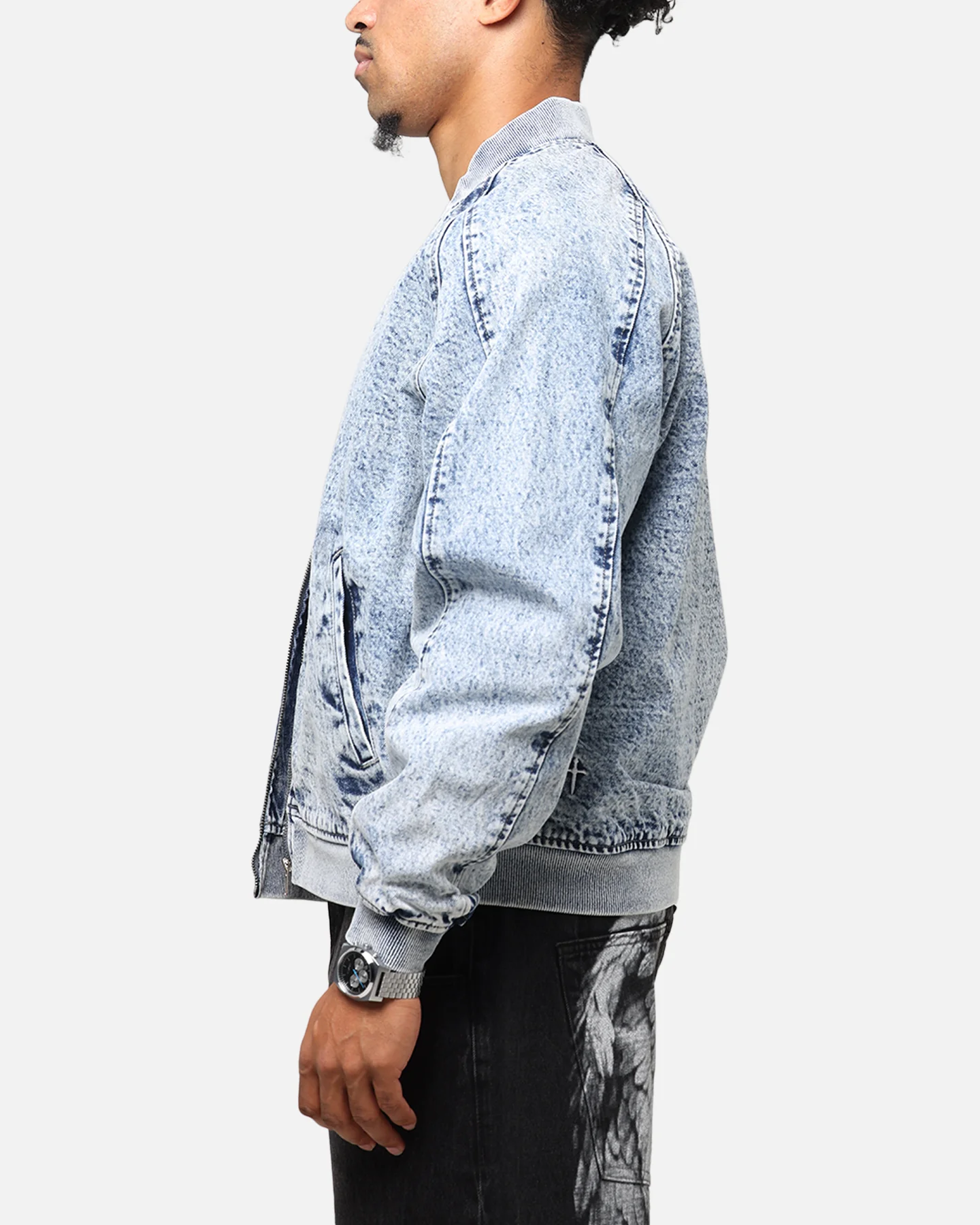 Saint Morta Flight Denim Jacket Blue Stonewash - Image 5
