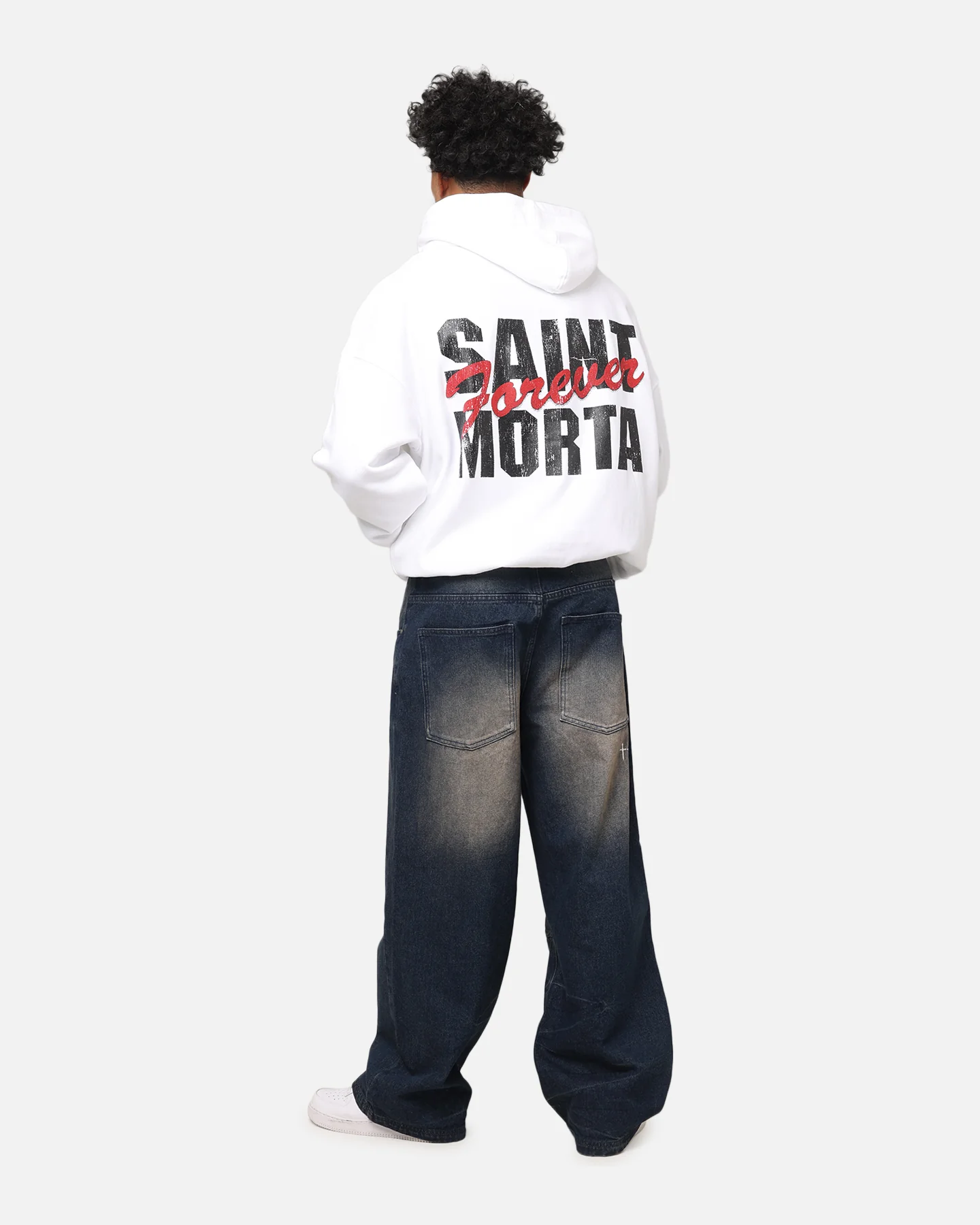 Saint Morta Forever Boxy Hoodie White - Image 3