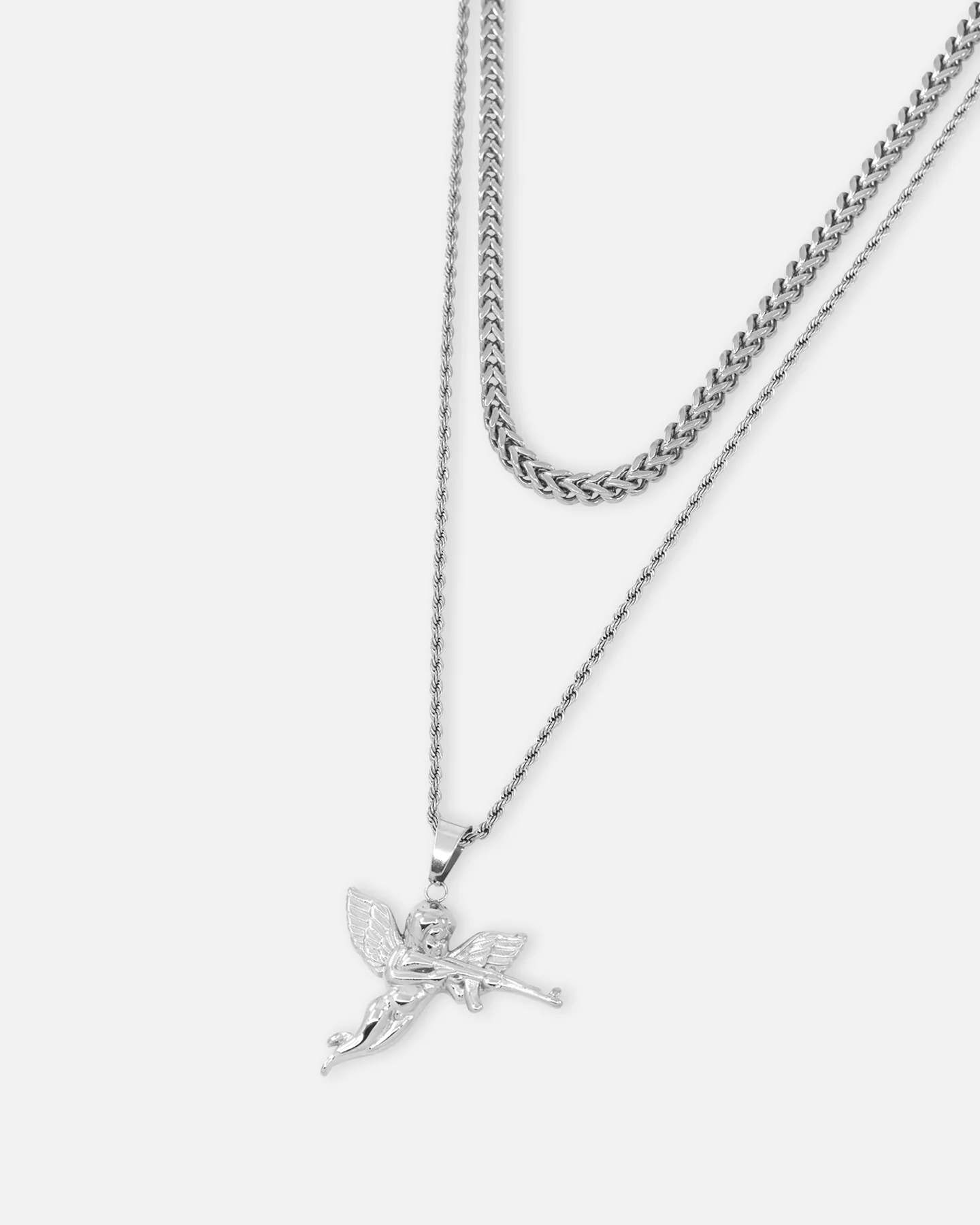 Saint Morta Franco Rope Cupid Chain Set White Gold - Image 4