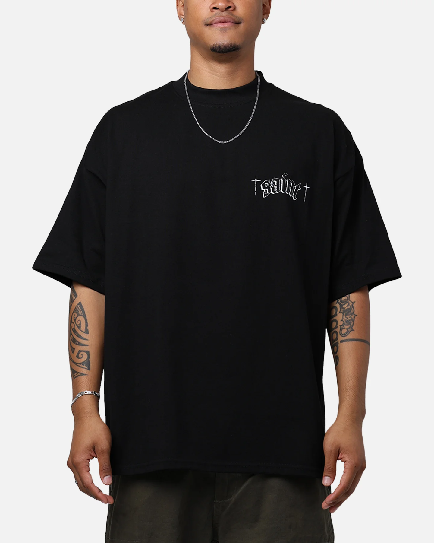 Saint Morta Freedom Mock T-Shirt Black - Image 2