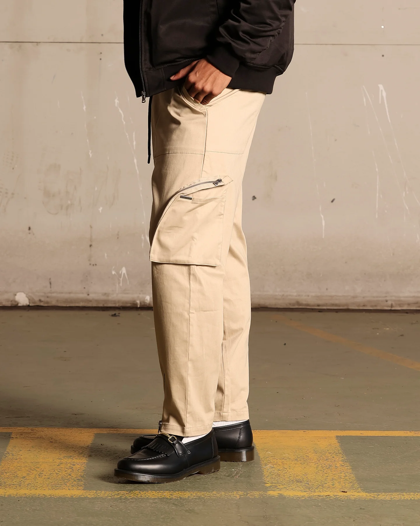 Saint Morta Gallery Zip Cargo Pants Stone - Image 6